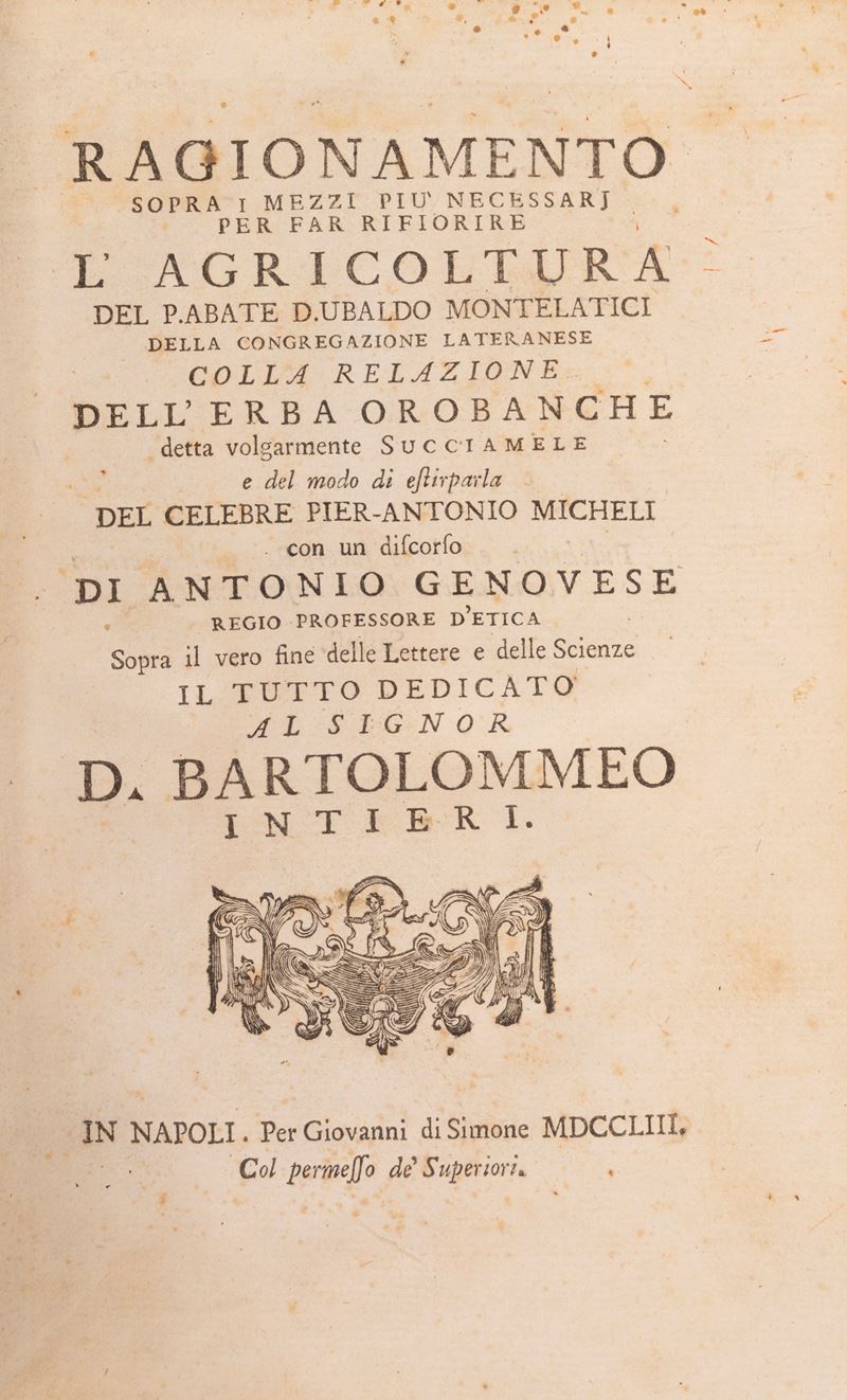 Ragionamento sopra i mezzi più necessarj per far rifiorire l'agricoltura