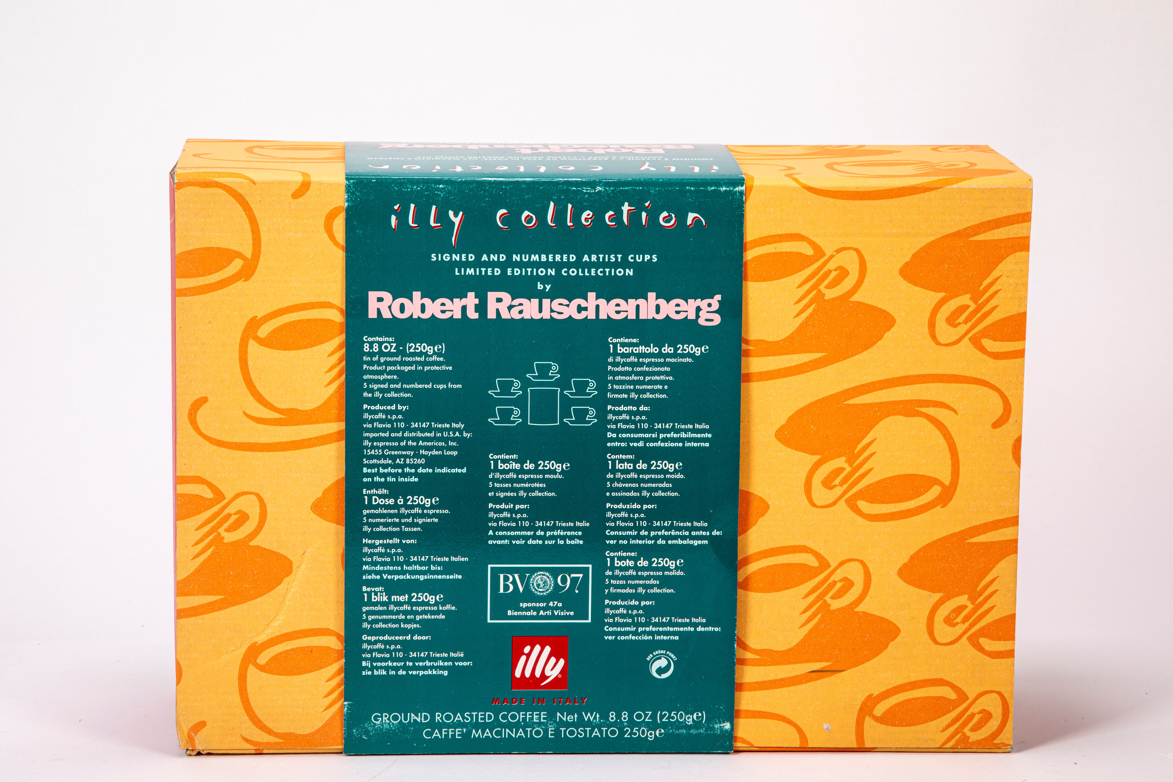 Set di cinque tazzine da espresso, edizione Illycaffè “Illy Collection”, numerate e firmate.