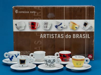 ARTISTAS DO BRASIL, Artist’s Cups (servizio da caffè con tazzine ed espresso e piattini), porcell...