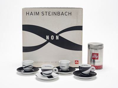 Haim Steinbach, Set di quattro tazzine d’autore “NON”, Rosenthal per Illy Collection