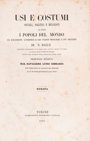 Usi e costume sociali, politici e religiosi di tutti i popoli del mondo