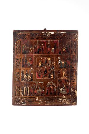 Icona su tavola del ciclo delle Dodici Grandi Feste. Russia, XIX Secolo