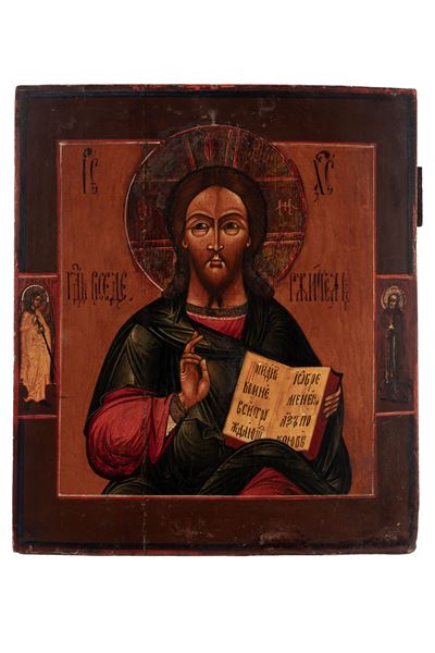 Icona su Tavola di Cristo Pantocratore. Russia, Secolo XIX