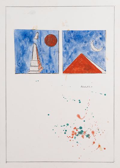 Di giorno, di notte (tecnica mista e collage su carta, 1985)