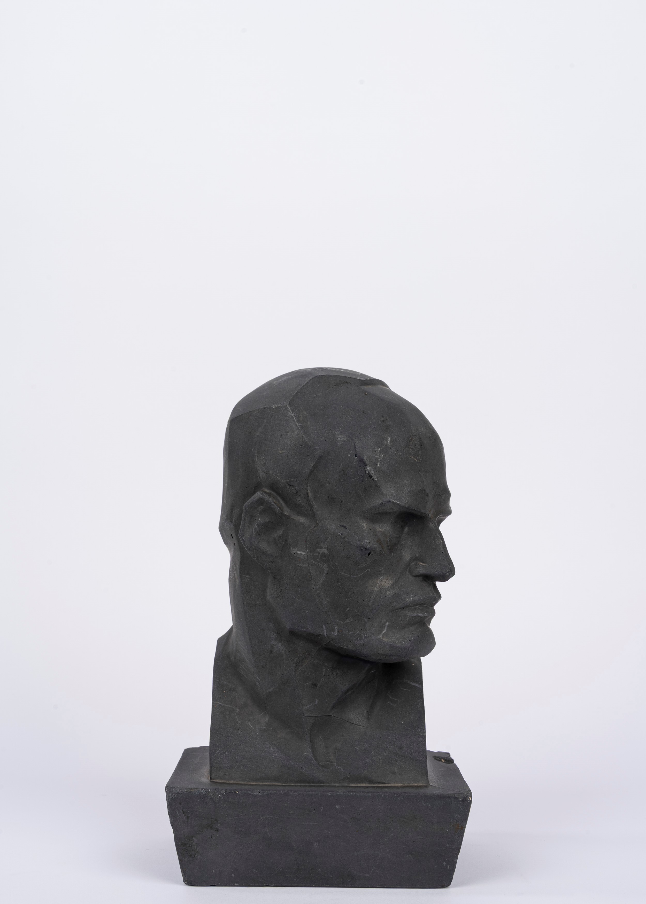 Benito Mussolini - Ritratto a mezzo busto del Duce in aighellite, stile déco