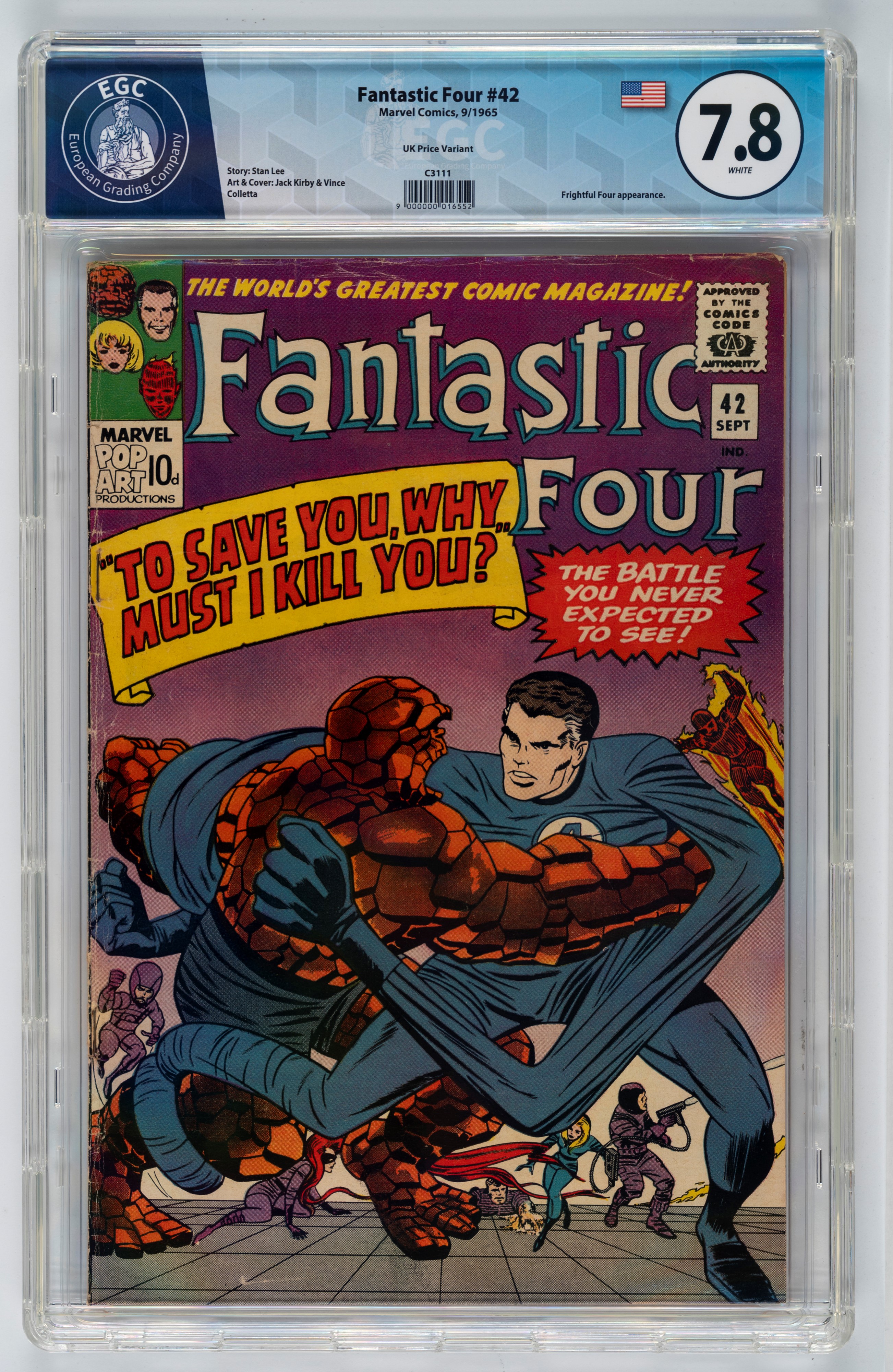 Fantastic Four #40 - 7.6 EGC / #41 - 7.0 EGC / #42 (UK Price Variant) - 7.8 EGC