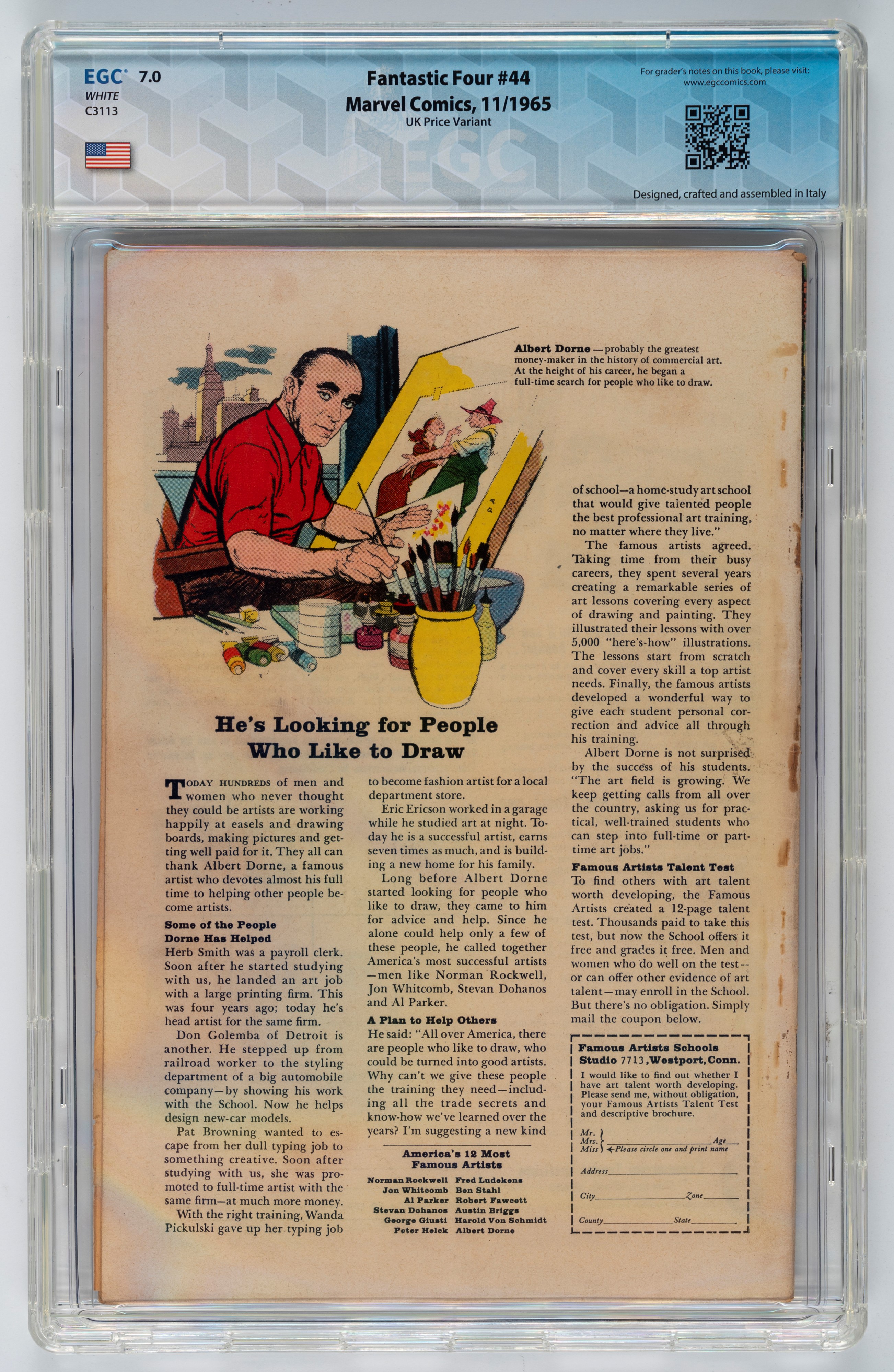 Fantastic Four #44 (UK Price Variant) - 7.0 EGC