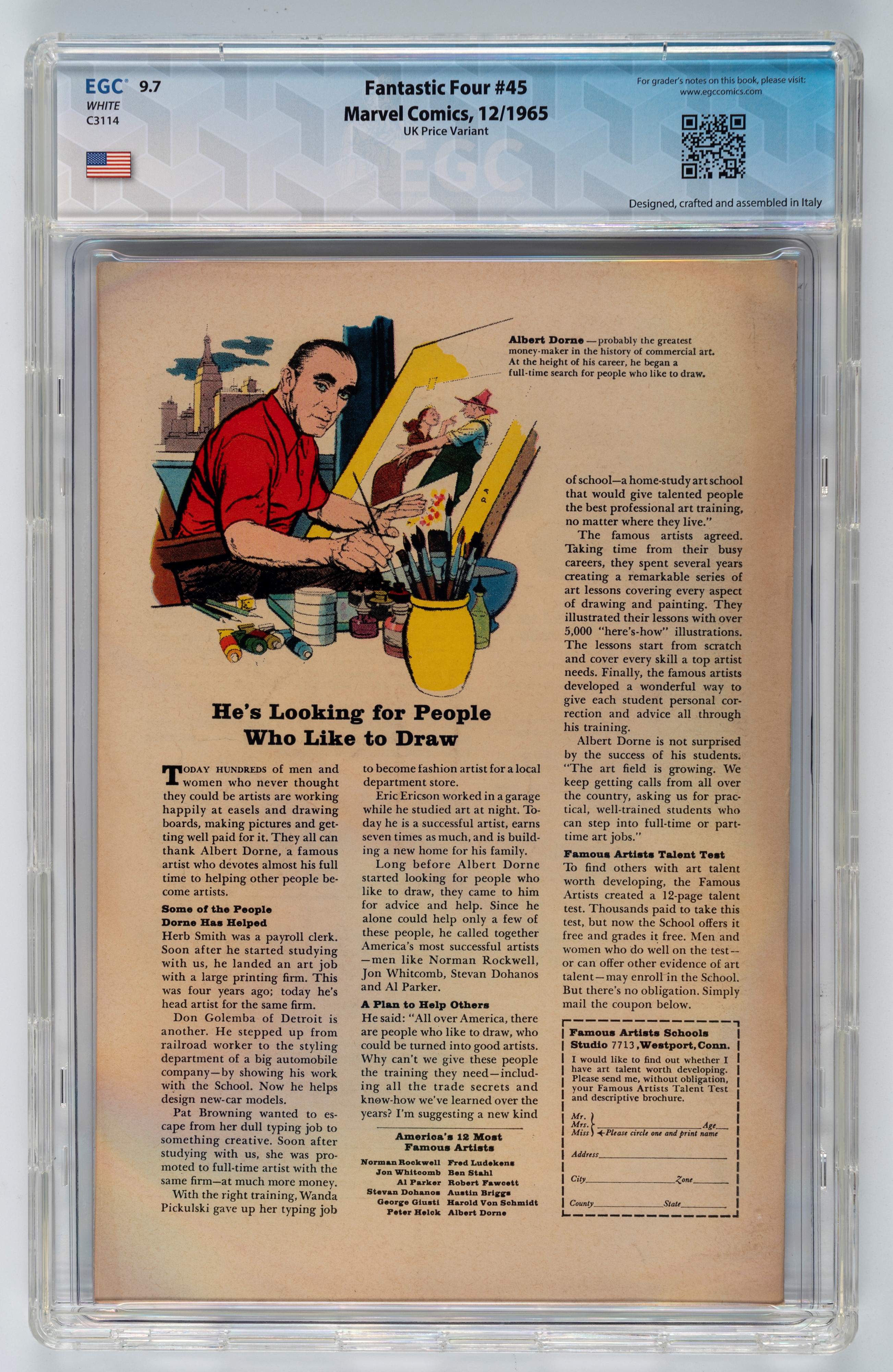 Fantastic Four #45 (UK Price Variant) - 9.7 EGC