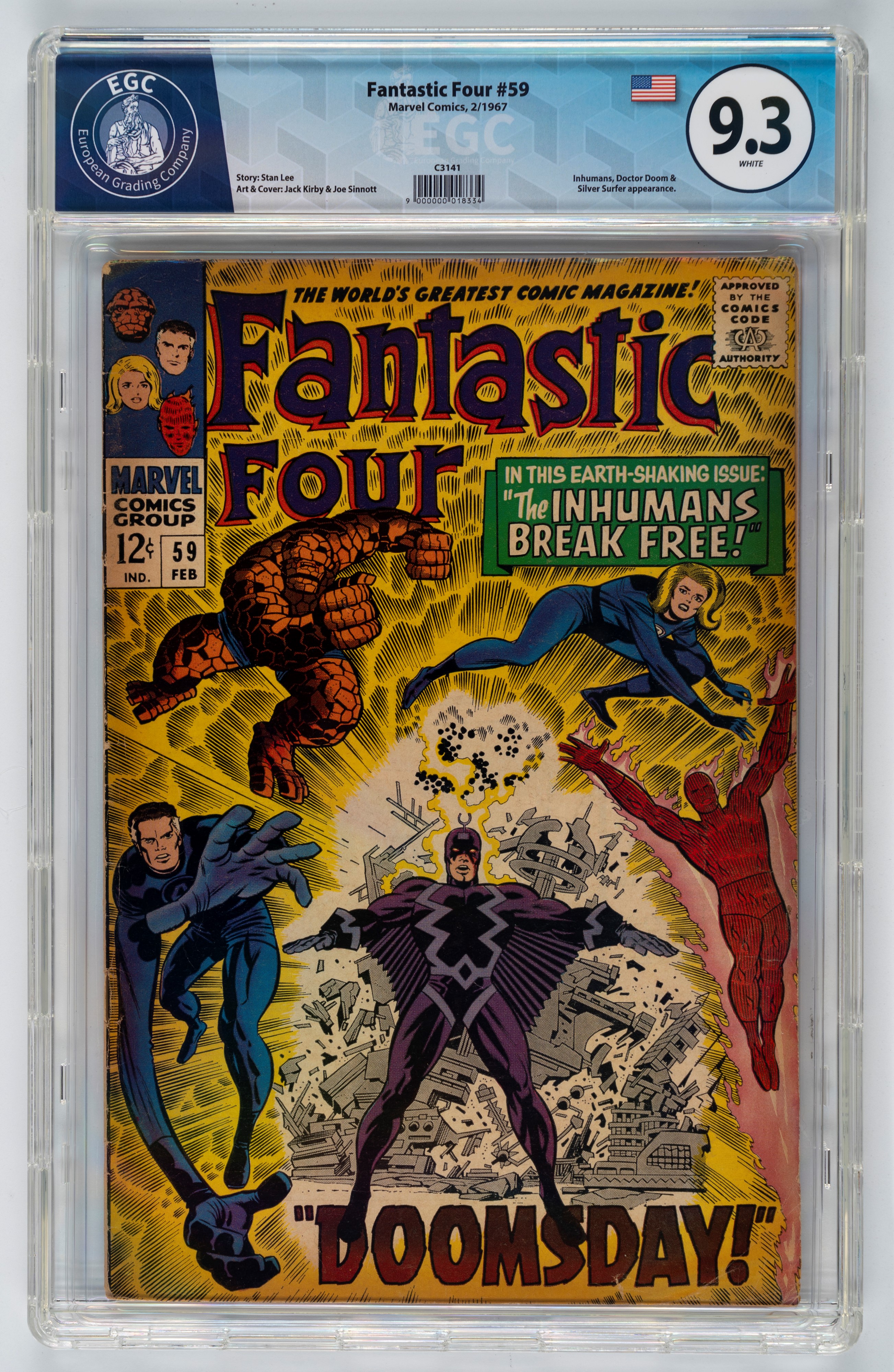 Fantastic Four #59 - 9.3 EGC / #60 - 8.6 EGC / #61 (UK Price Variant) - 7.3 EGC