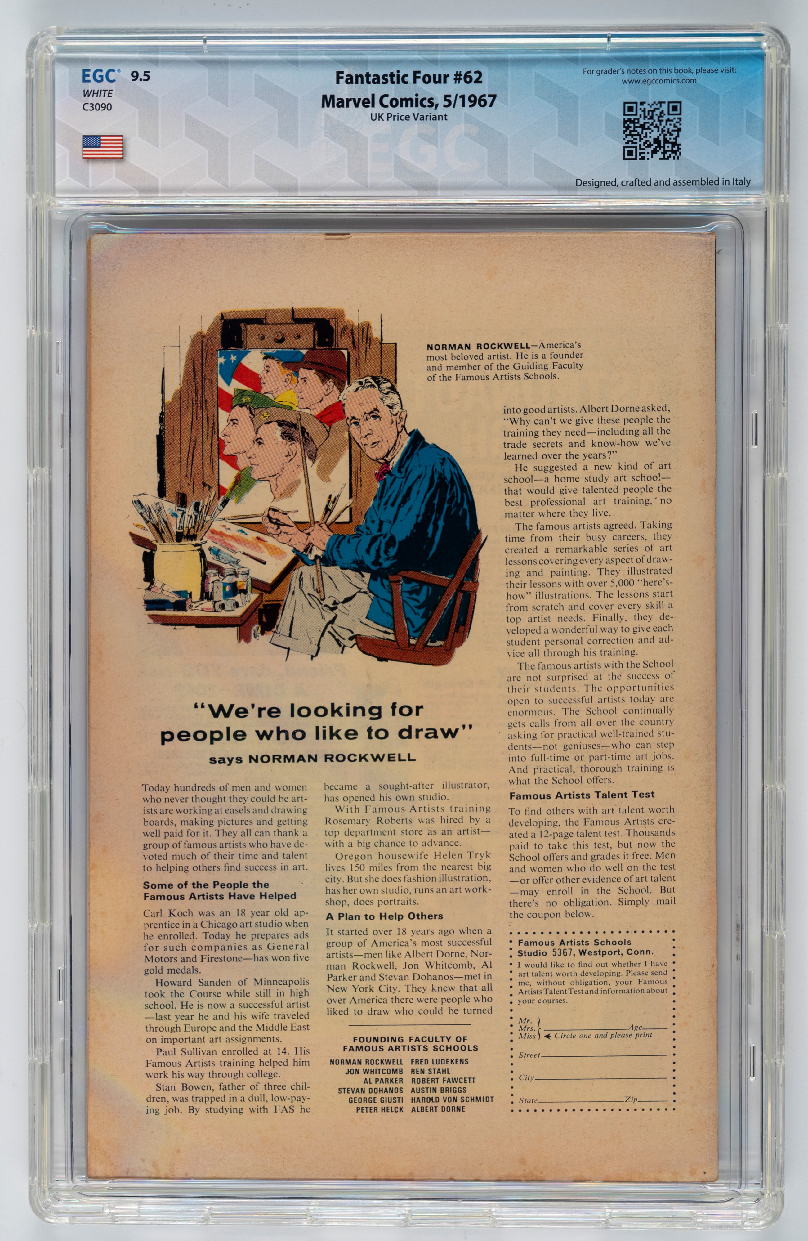 Fantastic Four #62 (UK Price Variant) - 9.5 EGC