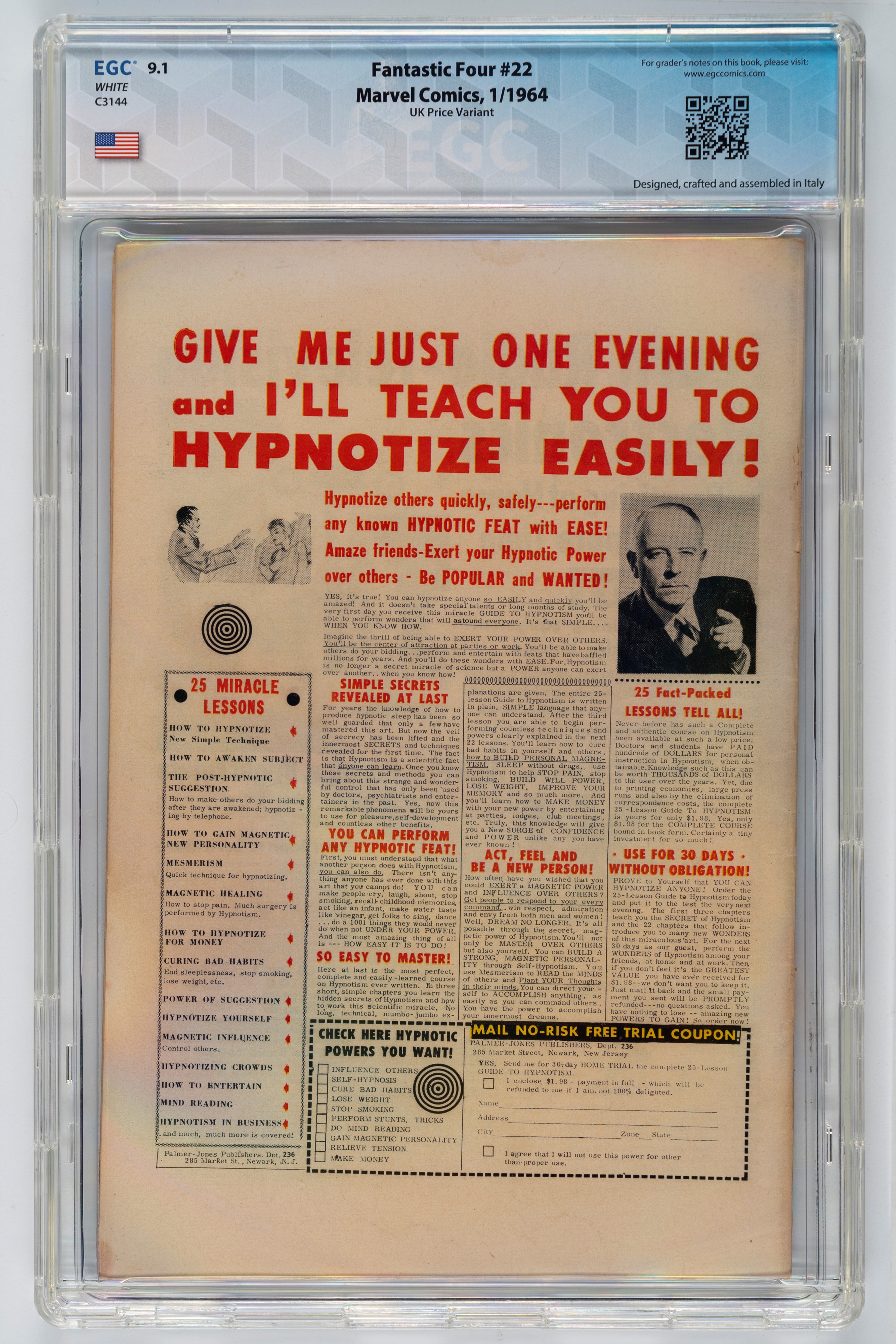 Fantastic Four #22 (UK Price Variant) - 9.1 EGC