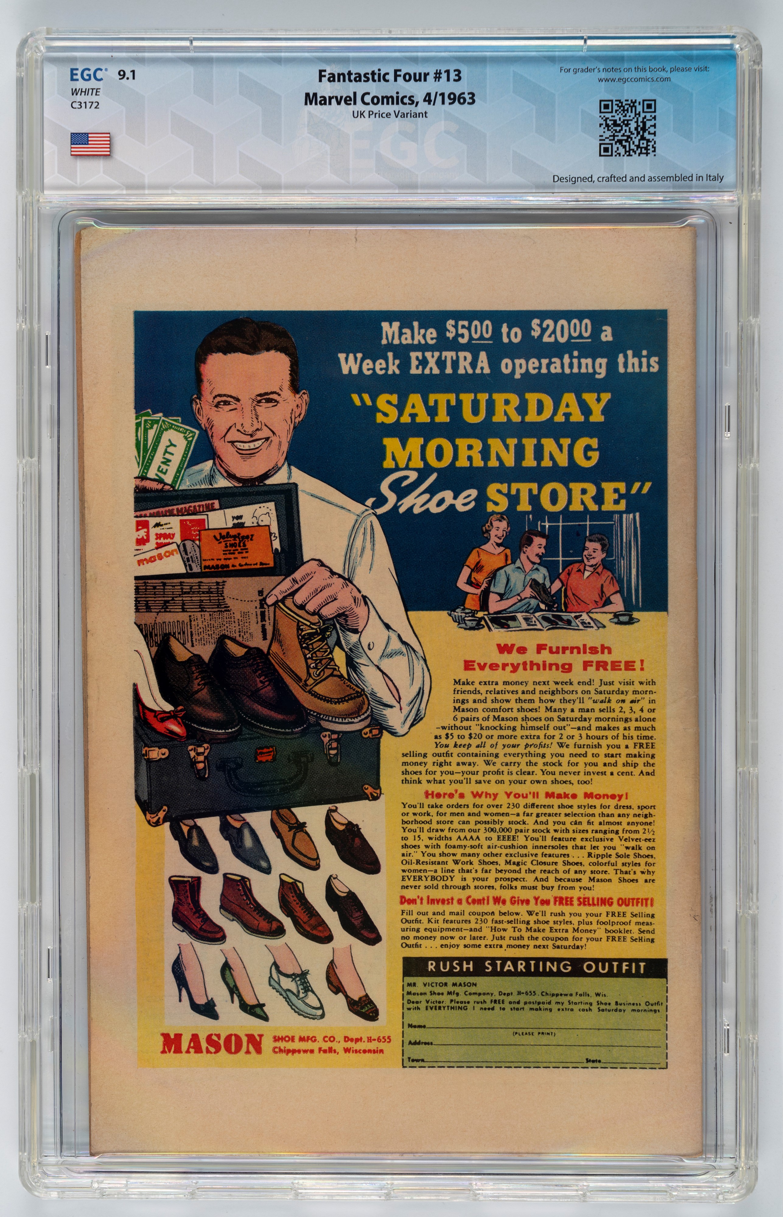 Fantastic Four #13 (UK Price Variant) - 9.1 EGC