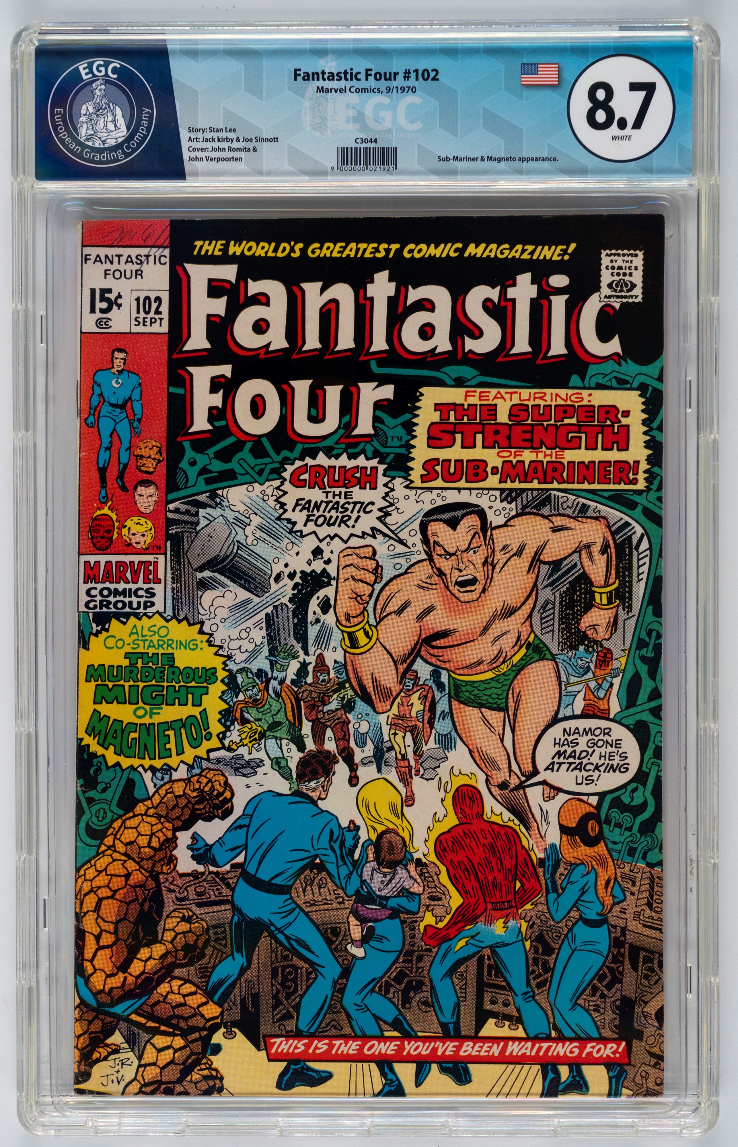 Fantastic Four #101 - 7.3 EGC / #102 - 8.7 EGC / #103 - 6.3 EGC / #104 - 9.0 EGC