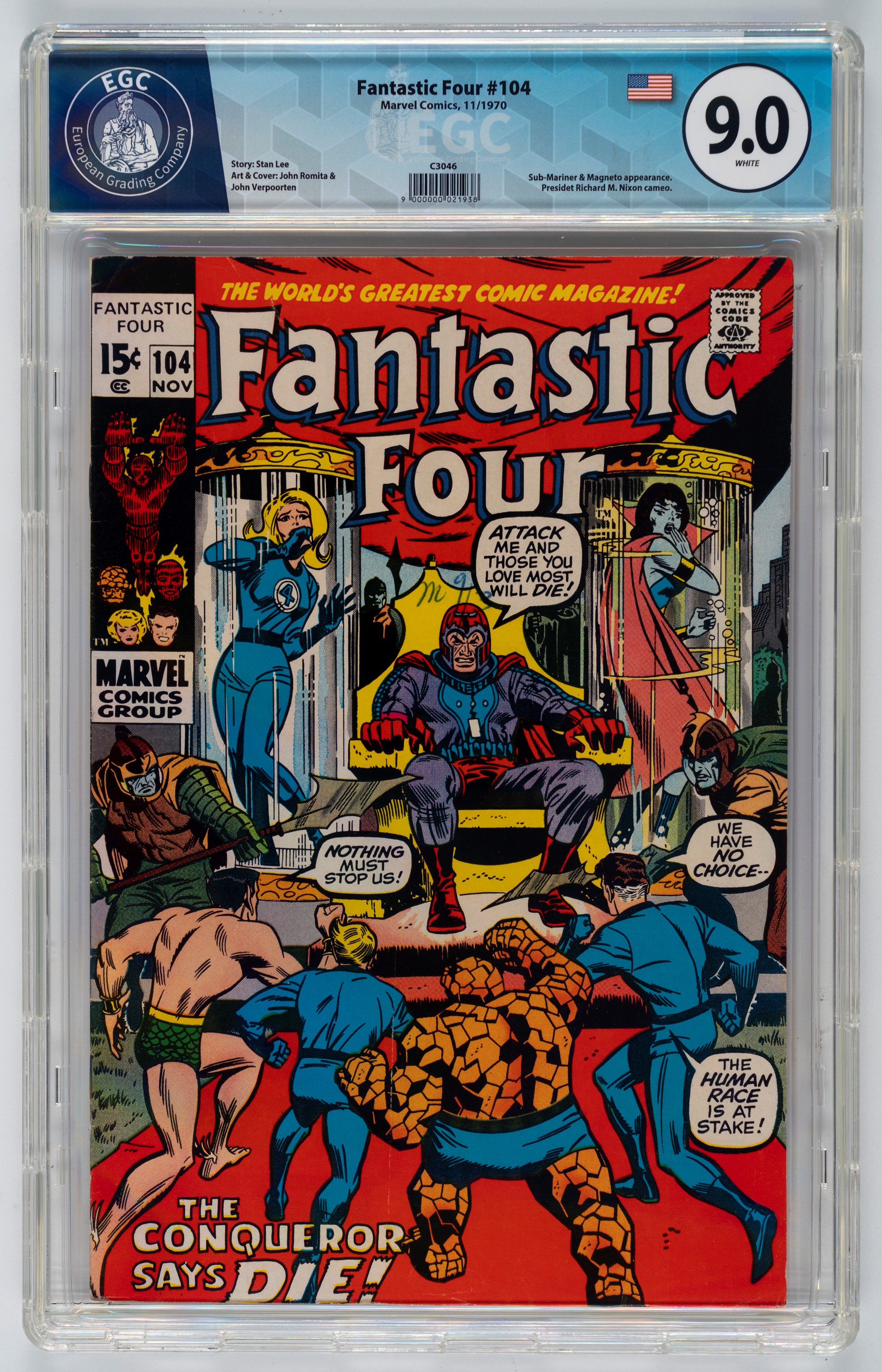 Fantastic Four #101 - 7.3 EGC / #102 - 8.7 EGC / #103 - 6.3 EGC / #104 - 9.0 EGC