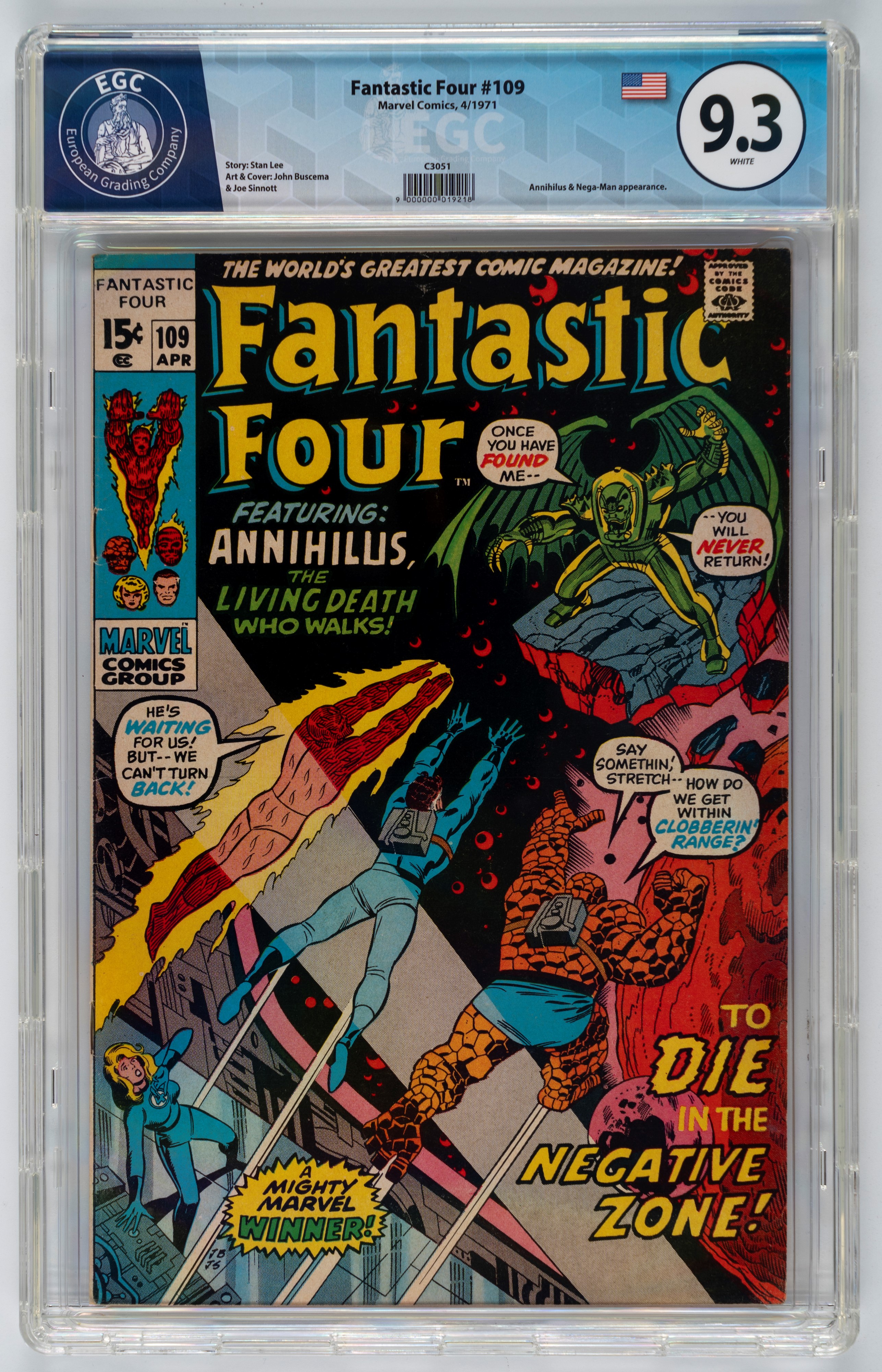 Fantastic Four #108 - 7.4 EGC / #109 - 9.3 EGC / #110 - 9.0 EGC / #111 - 9.4 EGC