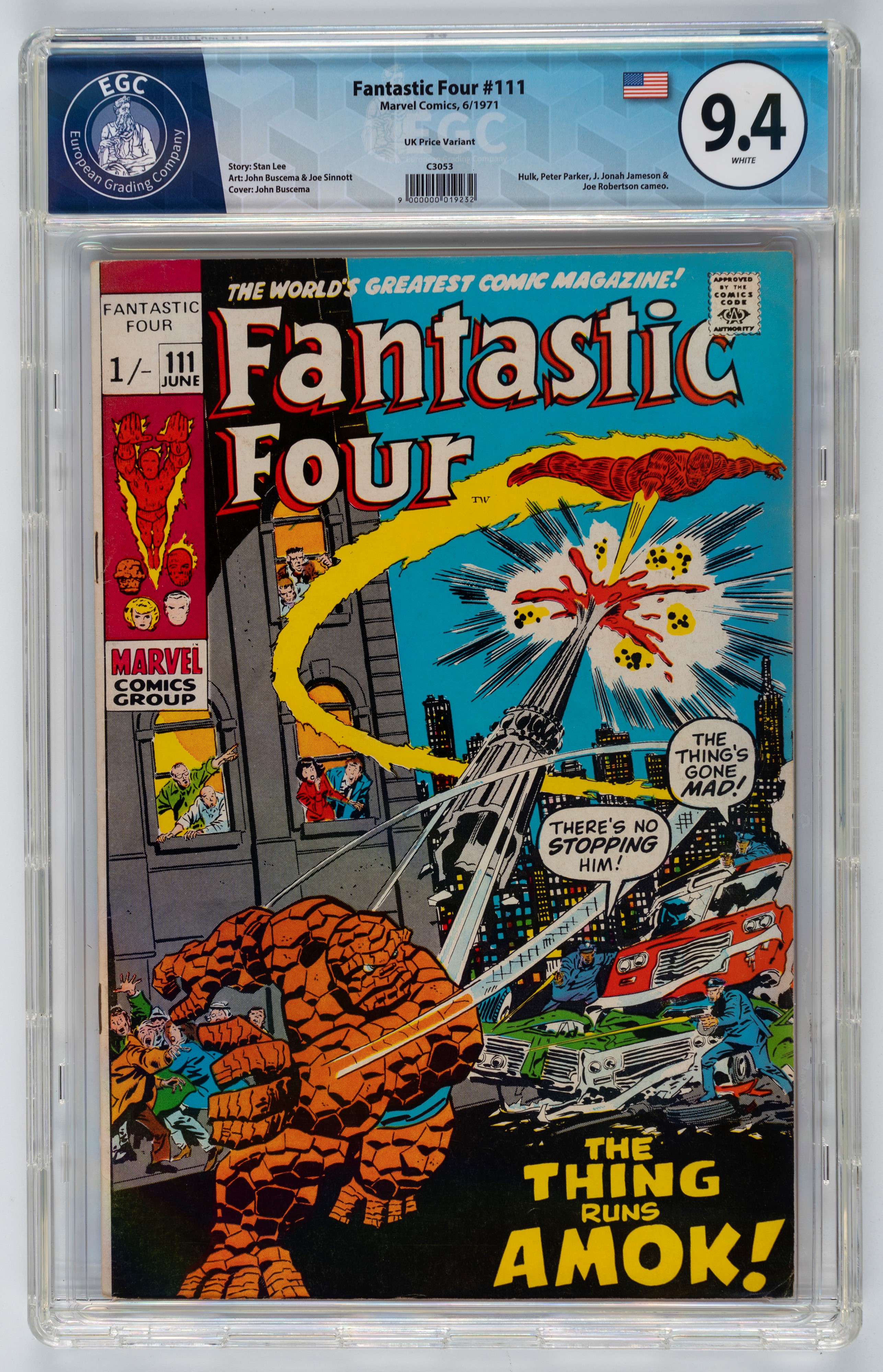 Fantastic Four #108 - 7.4 EGC / #109 - 9.3 EGC / #110 - 9.0 EGC / #111 - 9.4 EGC