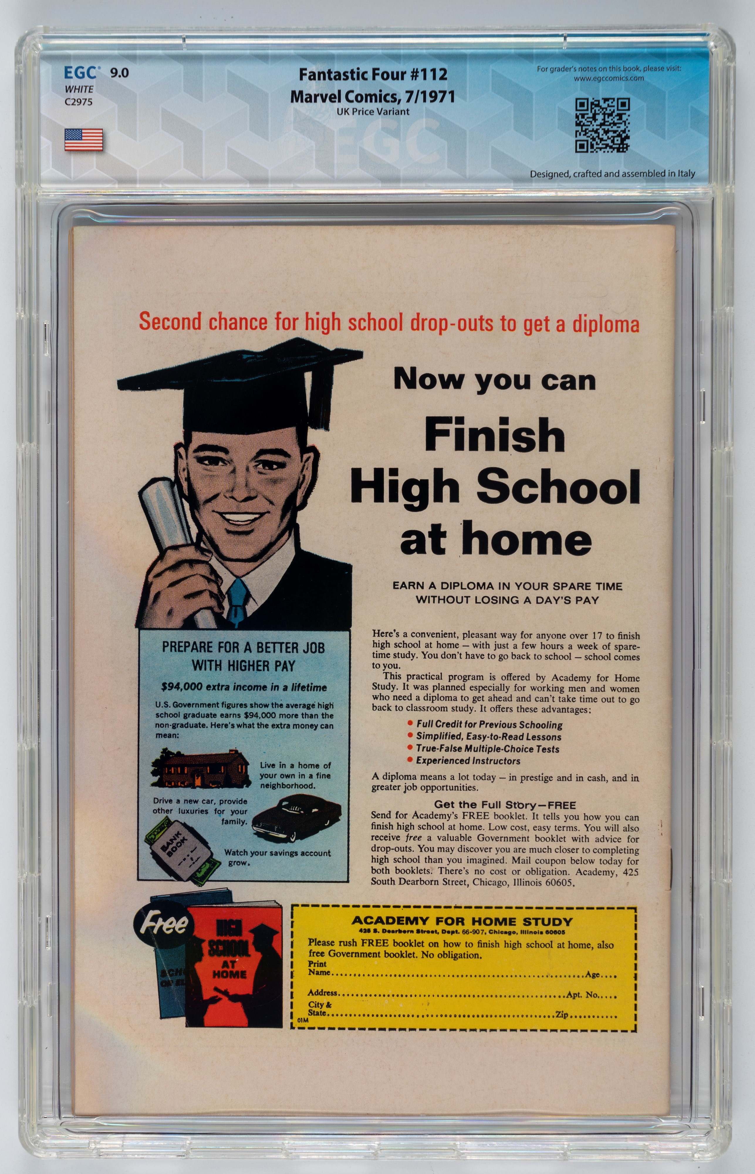 Fantastic Four #112 (UK Price Variant) - 9.0 EGC