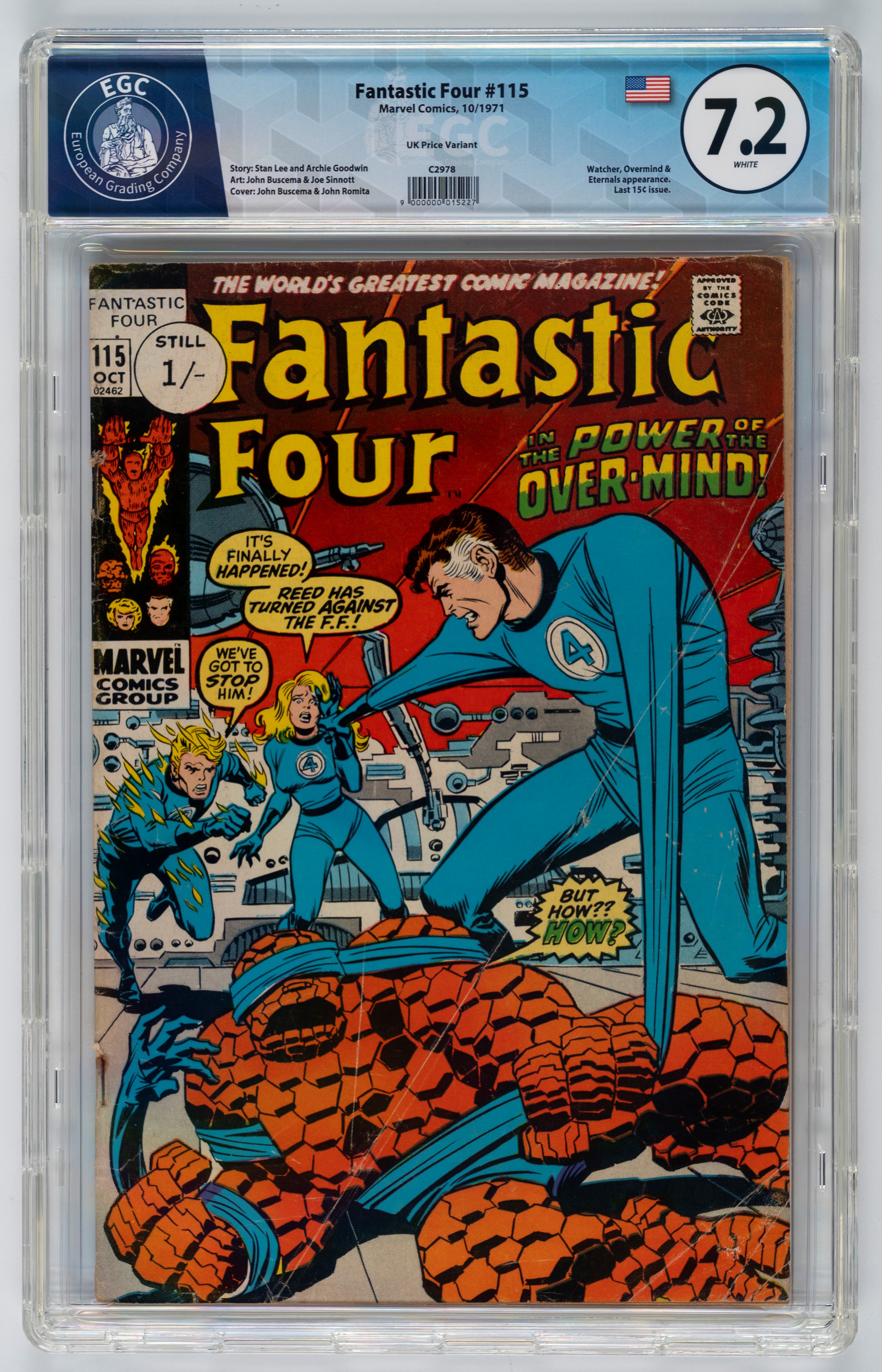 Fantastic Four #115 - 7.2 EGC (UK Price Variant) / #116 - 9.0 EGC / #117 - 9.4 EGC (UK Price Vari...