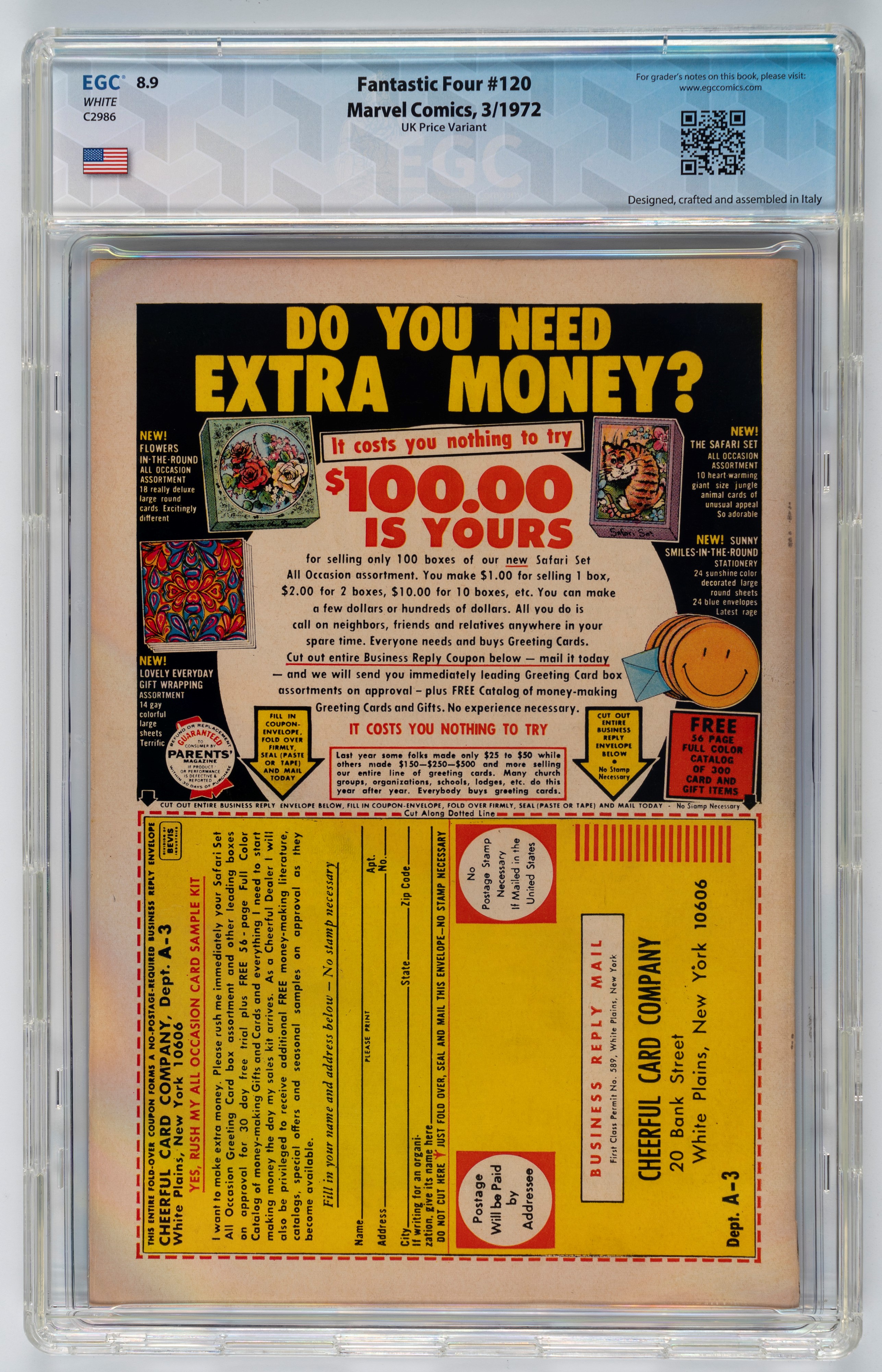 Fantastic Four #120 - 8.9 EGC (UK Price Variant) / #121 - 9.2 EGC (UK Price Variant) / #122 - 8.7...