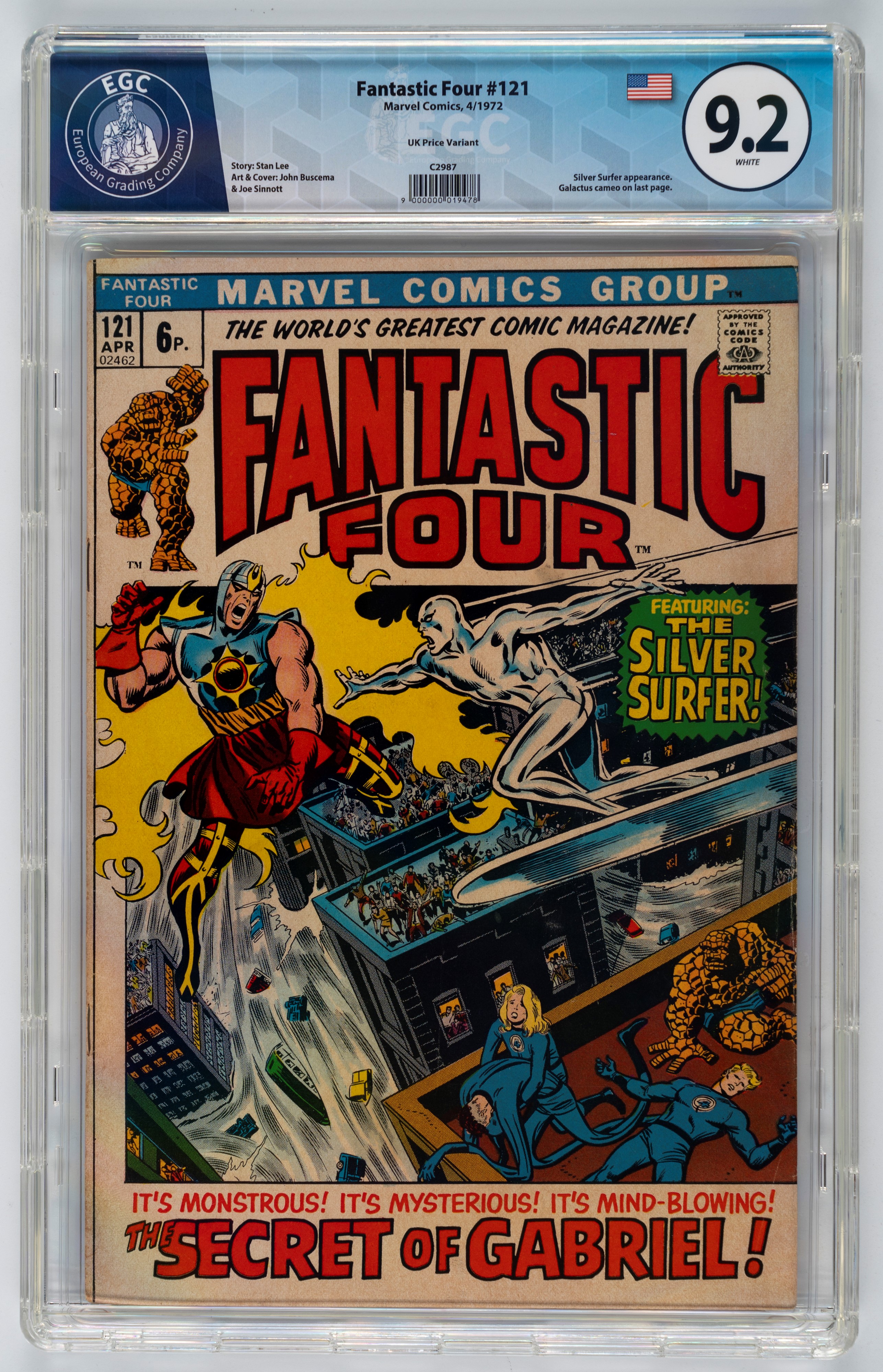Fantastic Four #120 - 8.9 EGC (UK Price Variant) / #121 - 9.2 EGC (UK Price Variant) / #122 - 8.7...