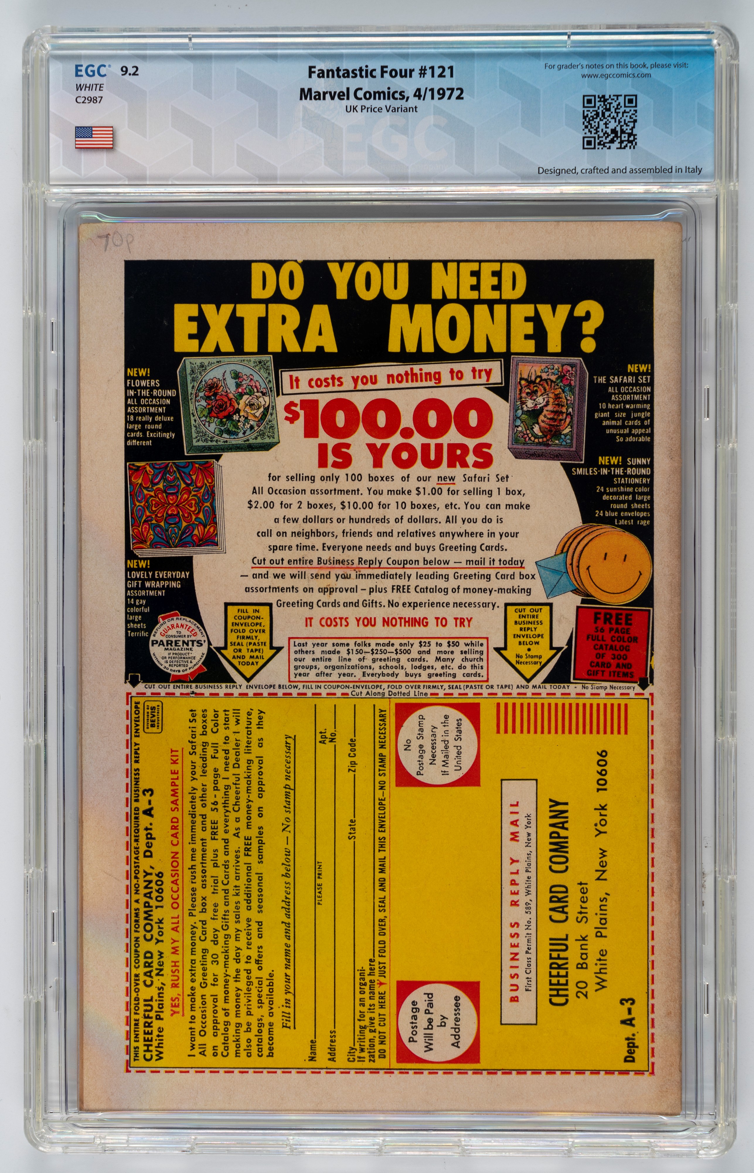 Fantastic Four #120 - 8.9 EGC (UK Price Variant) / #121 - 9.2 EGC (UK Price Variant) / #122 - 8.7...