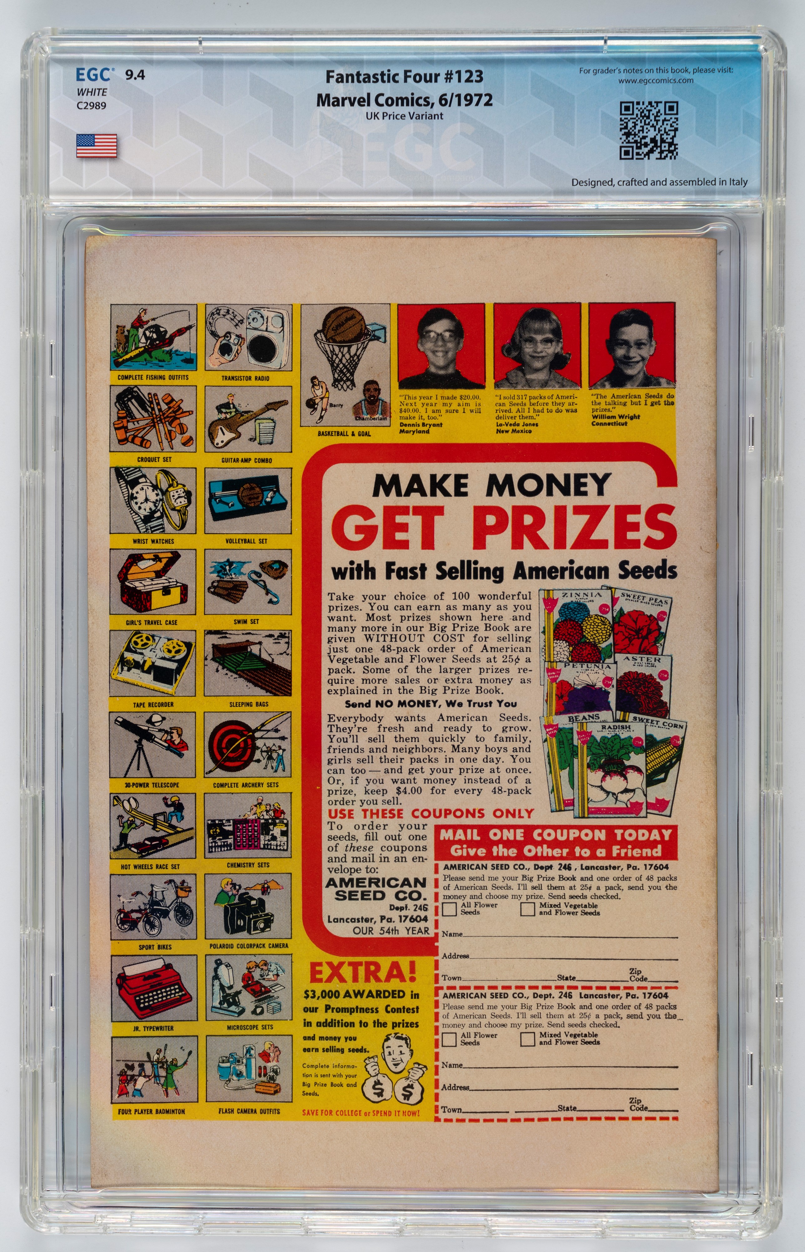 Fantastic Four #123 - 9.4 EGC (UK Price Variant) / #124 - 8.7 EGC (UK Price Variant) / #125 - 9.0...