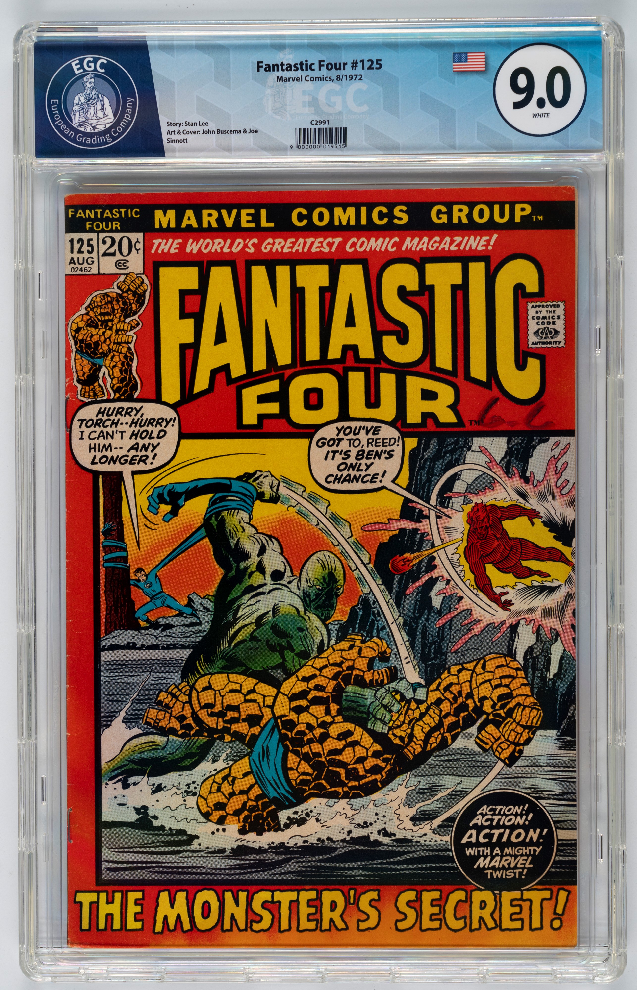Fantastic Four #123 - 9.4 EGC (UK Price Variant) / #124 - 8.7 EGC (UK Price Variant) / #125 - 9.0...