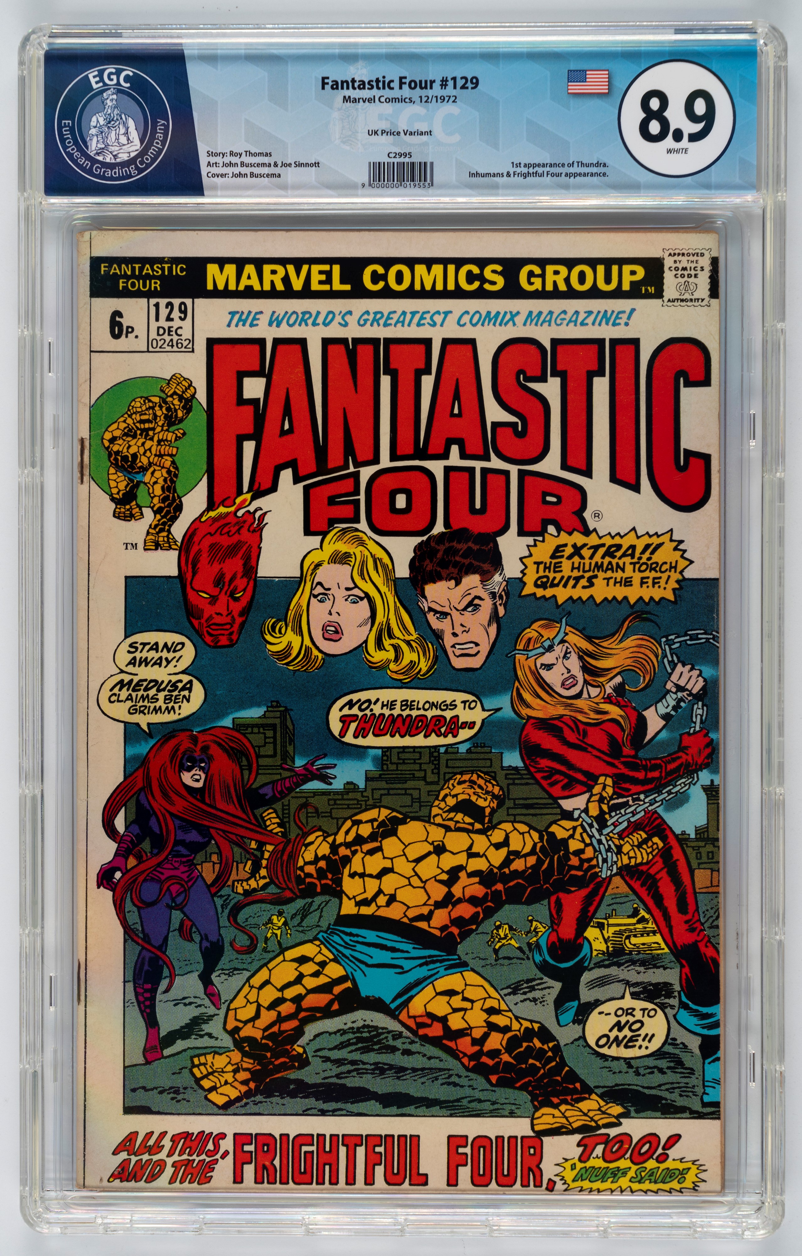 Fantastic Four #128 - 8.1 EGC / #129 - 8.9 EGC (UK Price Variant) / #130 - 9.0 EGC / #131 - 9.3 E...