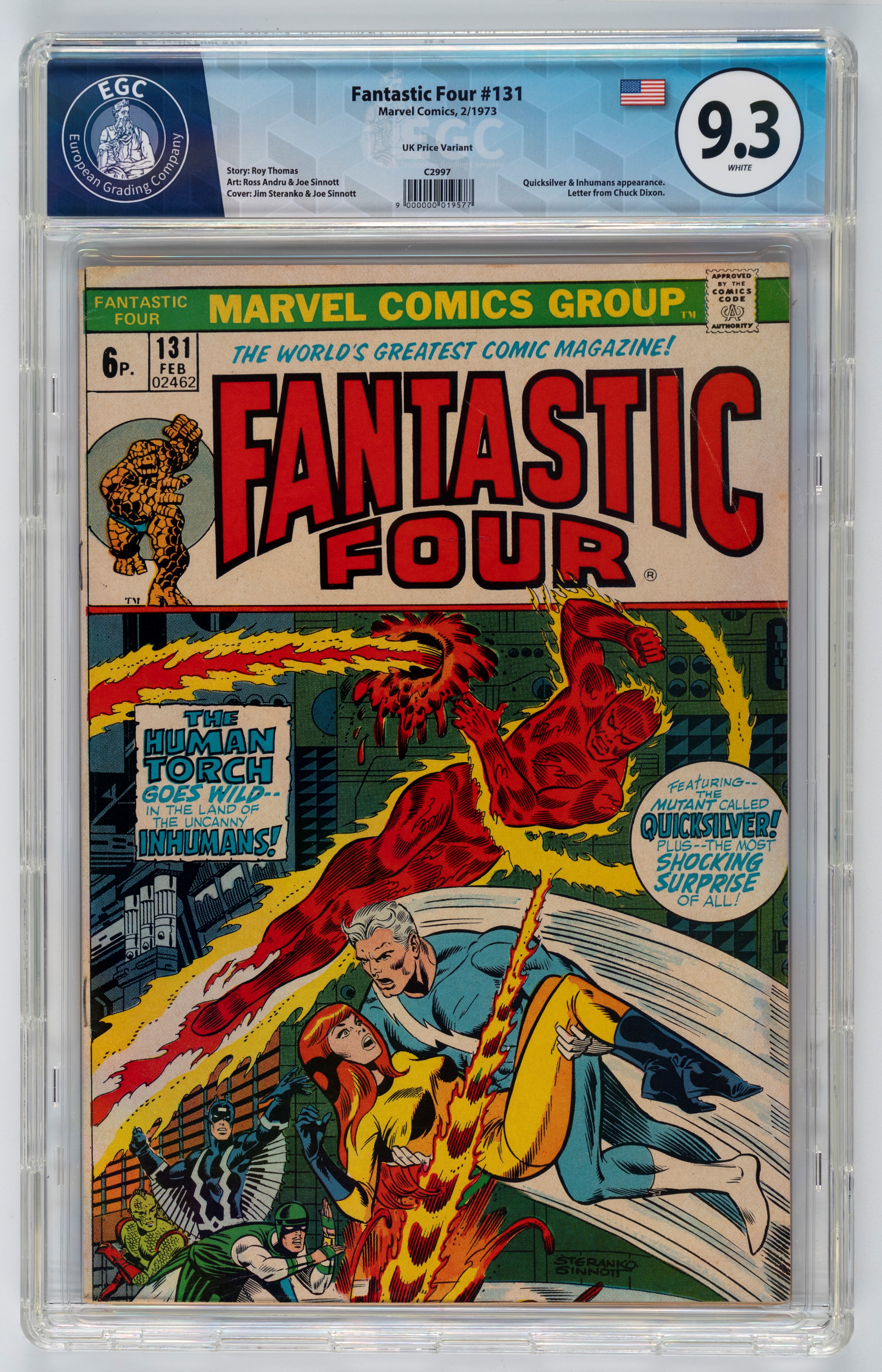 Fantastic Four #128 - 8.1 EGC / #129 - 8.9 EGC (UK Price Variant) / #130 - 9.0 EGC / #131 - 9.3 E...