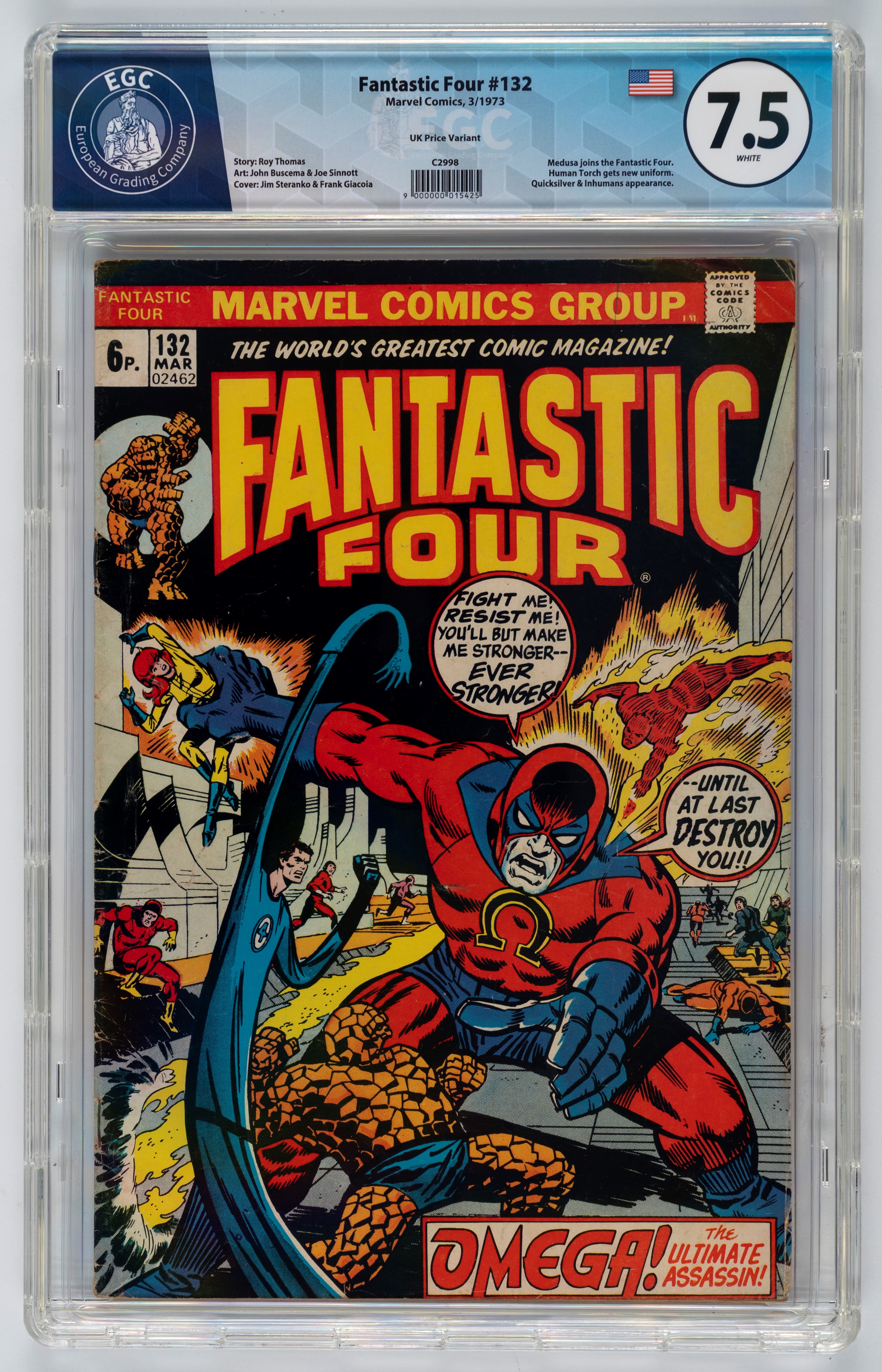 Fantastic Four #128 - 8.1 EGC / #129 - 8.9 EGC (UK Price Variant) / #130 - 9.0 EGC / #131 - 9.3 E...