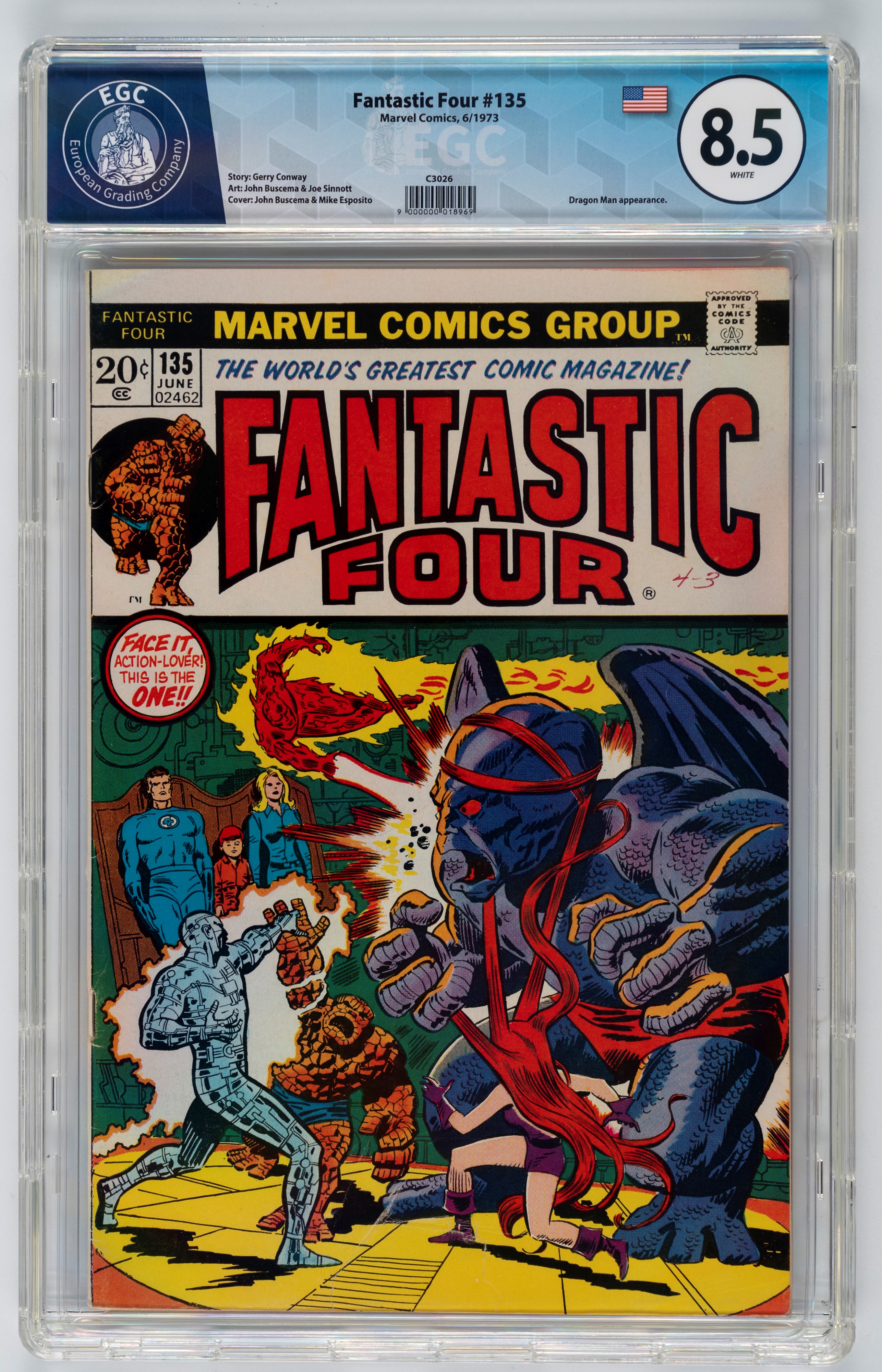 Fantastic Four #134 - 8.6 EGC / #135 - 8.5 EGC / #136 - 7.6 EGC / #137 - 8.1 EGC / #138 - 9.5 EGC