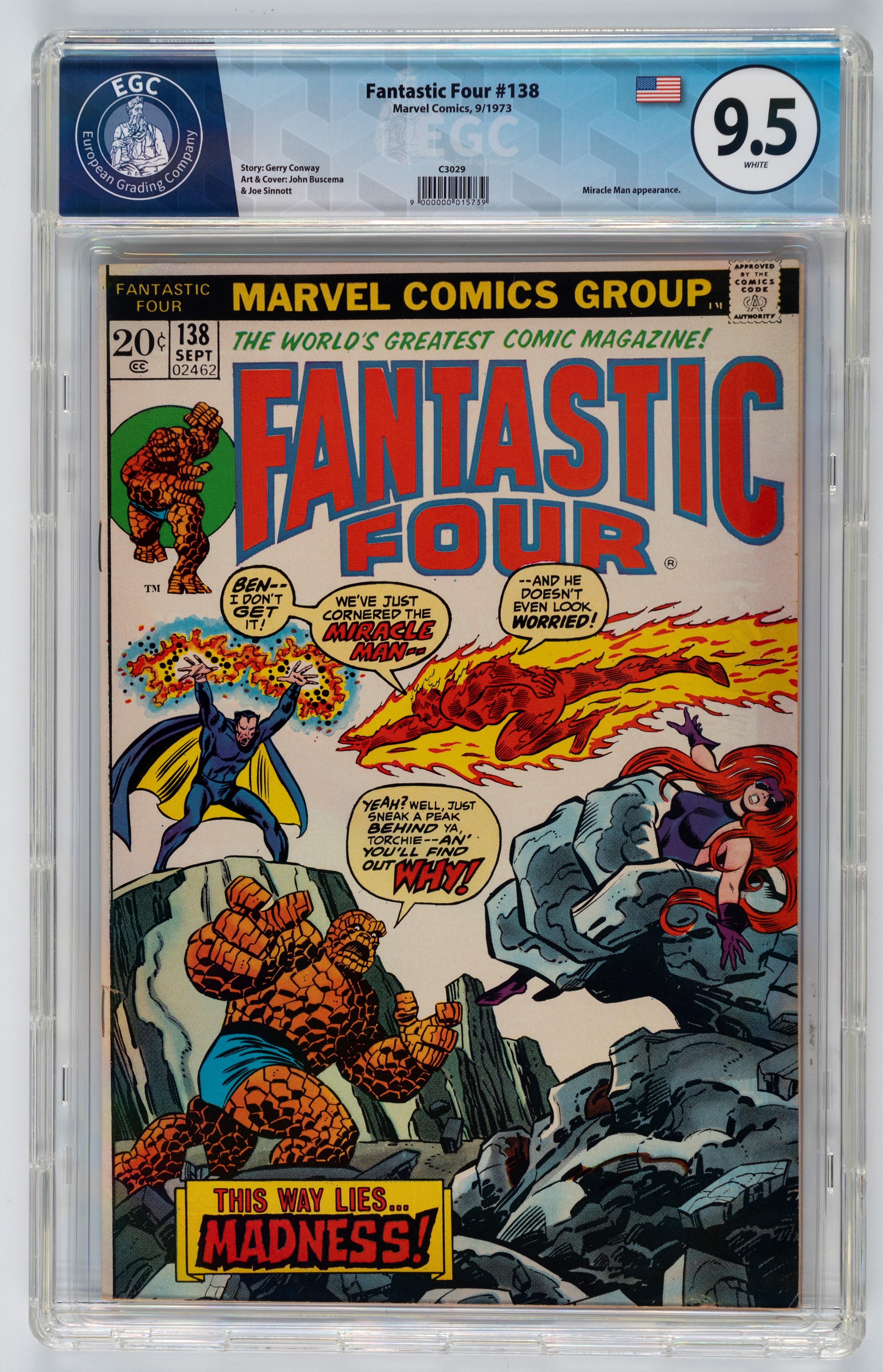 Fantastic Four #134 - 8.6 EGC / #135 - 8.5 EGC / #136 - 7.6 EGC / #137 - 8.1 EGC / #138 - 9.5 EGC