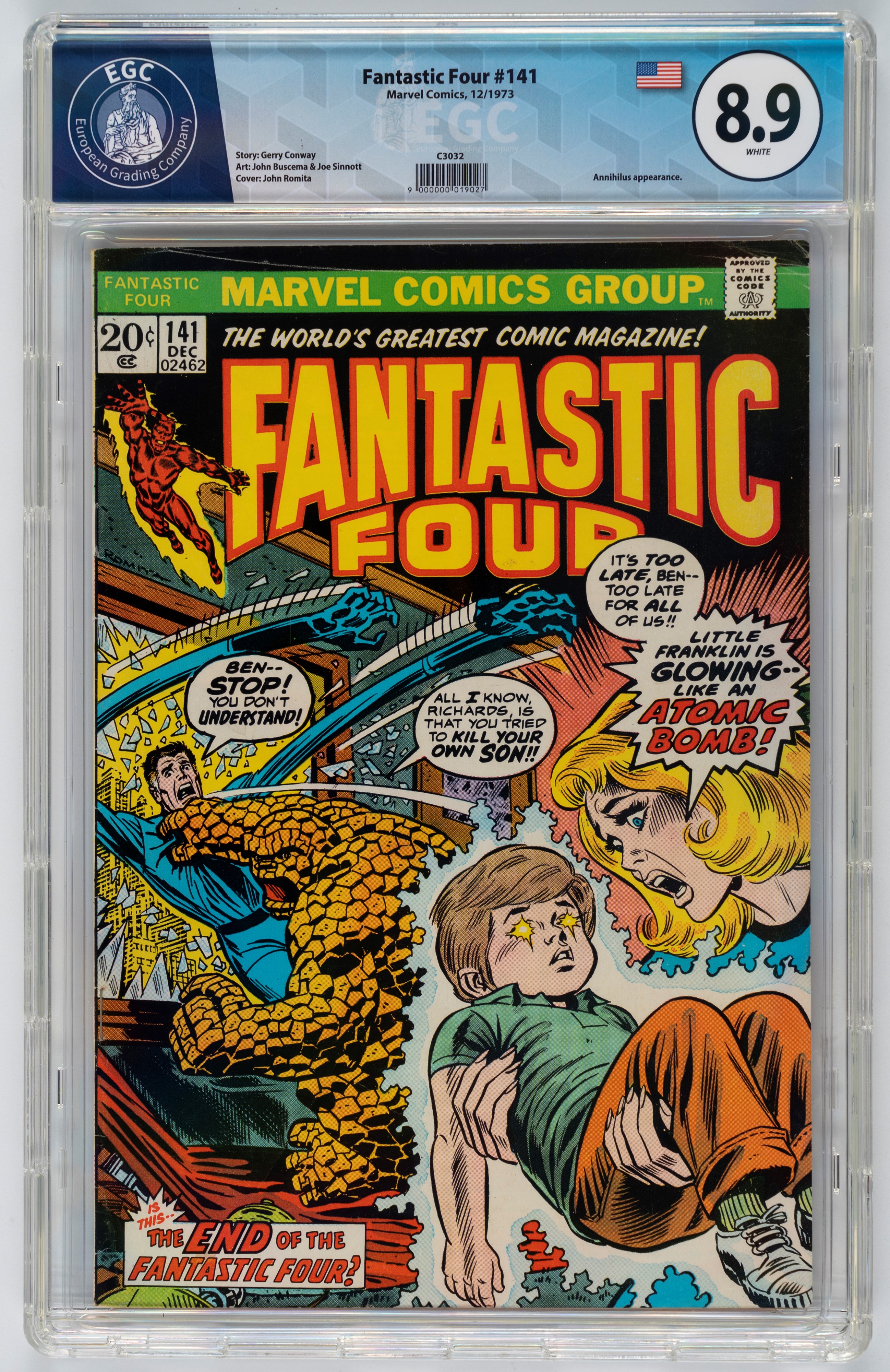 Fantastic Four #139 - 8.2 EGC (UK Price Variant) / #140 - 9.3 / #141 - 8.9 EGC / #142 - 8.7 EGC (...