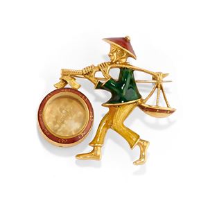 Enamel brooch