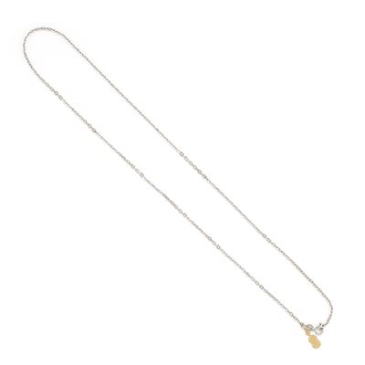 Collana, oro bicolore 18k con maglia a catena