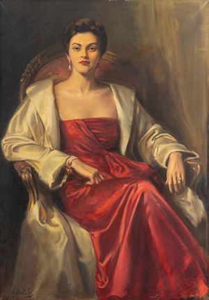 Ritratto di donna in rosso
