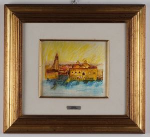 Due serigrafie su lastra d&rsquo;argento di M. Carrai e Di Fonzo raffiguranti &ldquo;Maniscalchi&rdquo; e &ldquo;Venezia&rdquo;