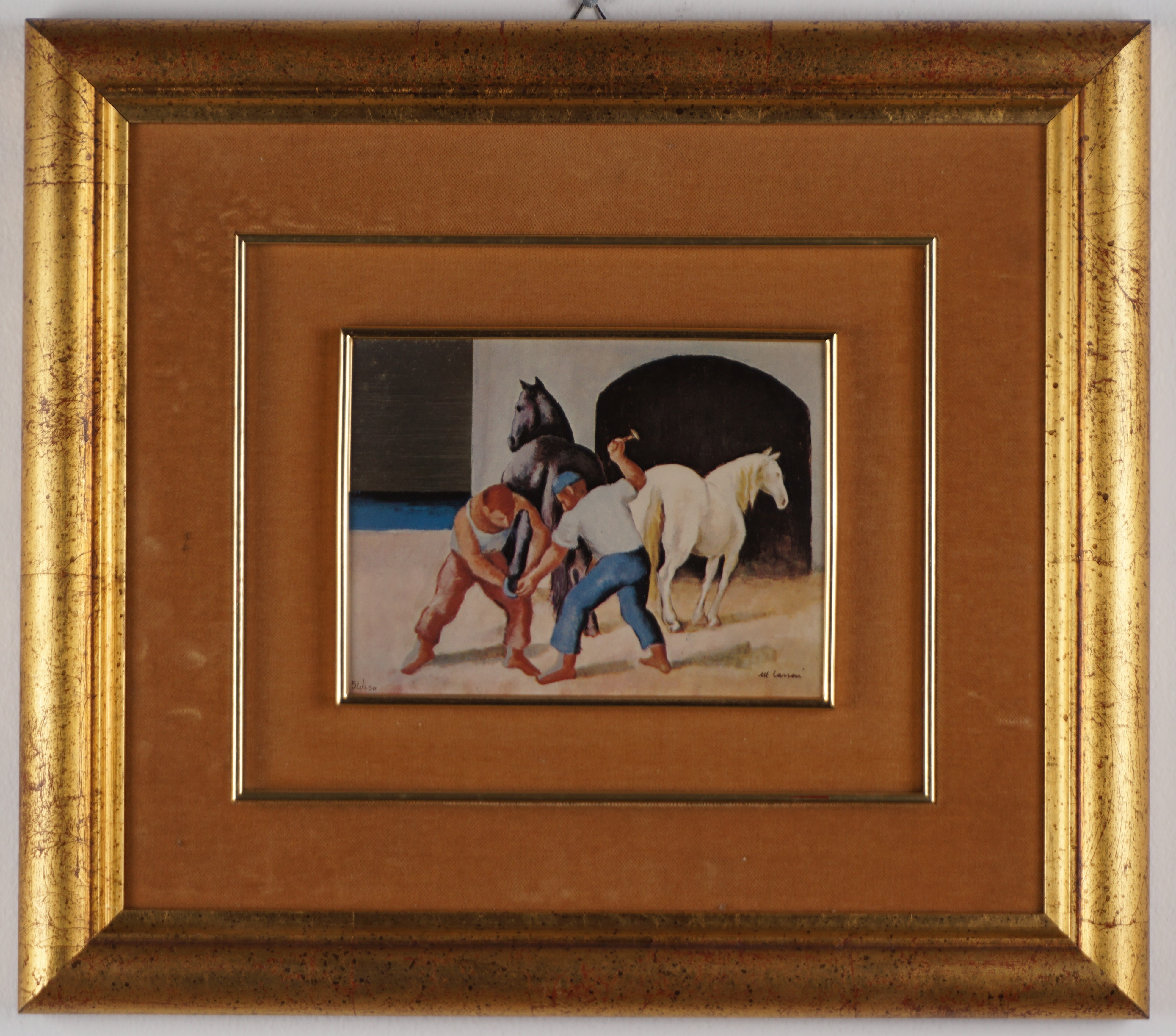 Due serigrafie su lastra d’argento di M. Carrai e Di Fonzo raffiguranti “Maniscalchi” e “Venezia”