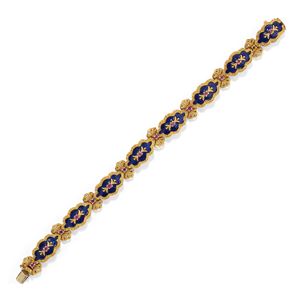 Bracciale con smalti e rubini