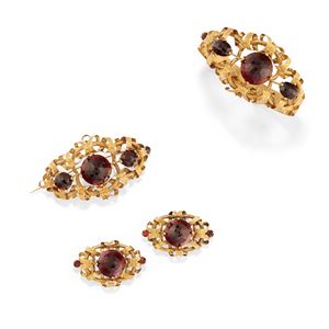 Demi-parure with garnets