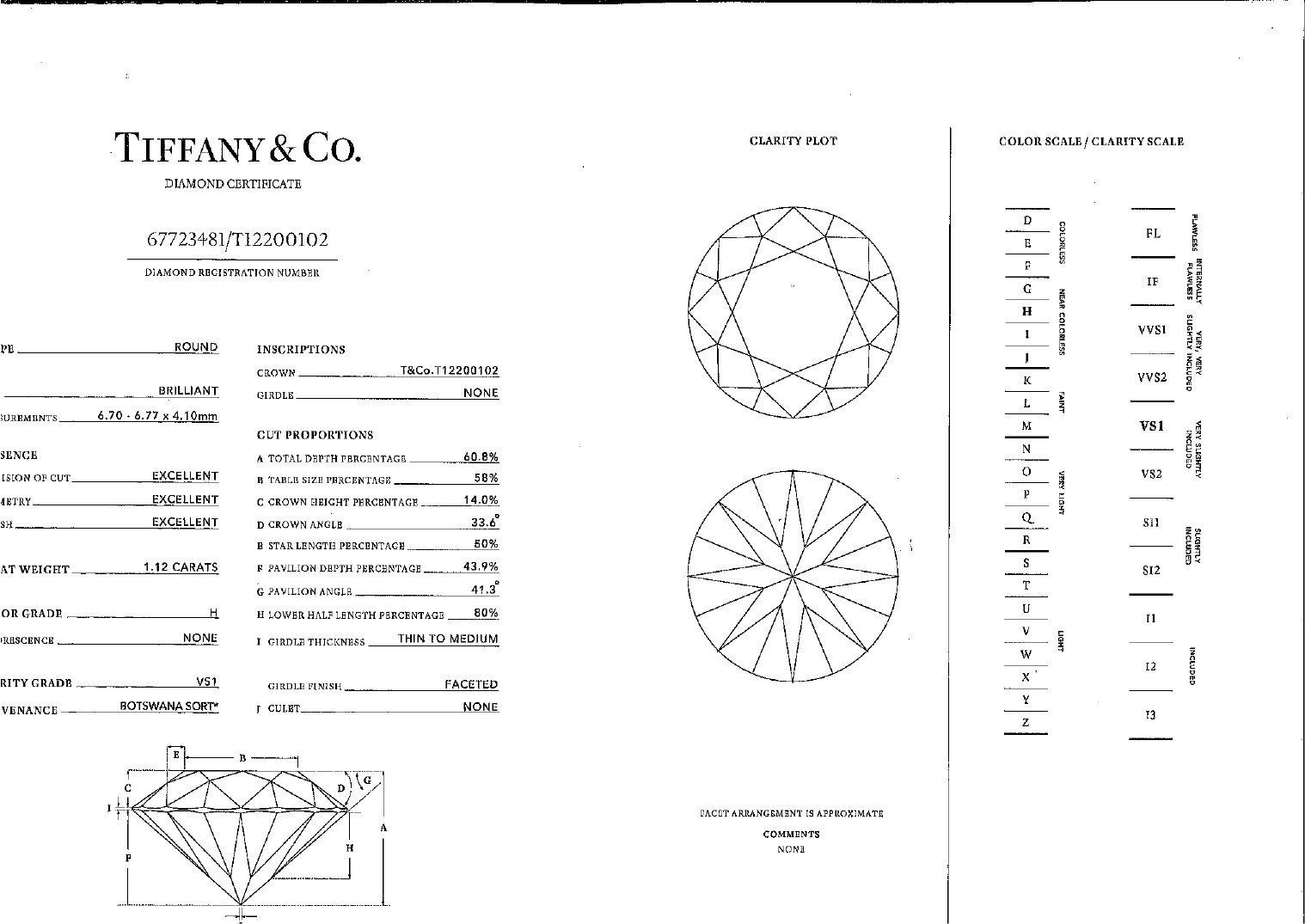 Tiffany & Co. - Anello in platino con diamante taglio brillante