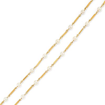 Collana con perle, in oro giallo 18k