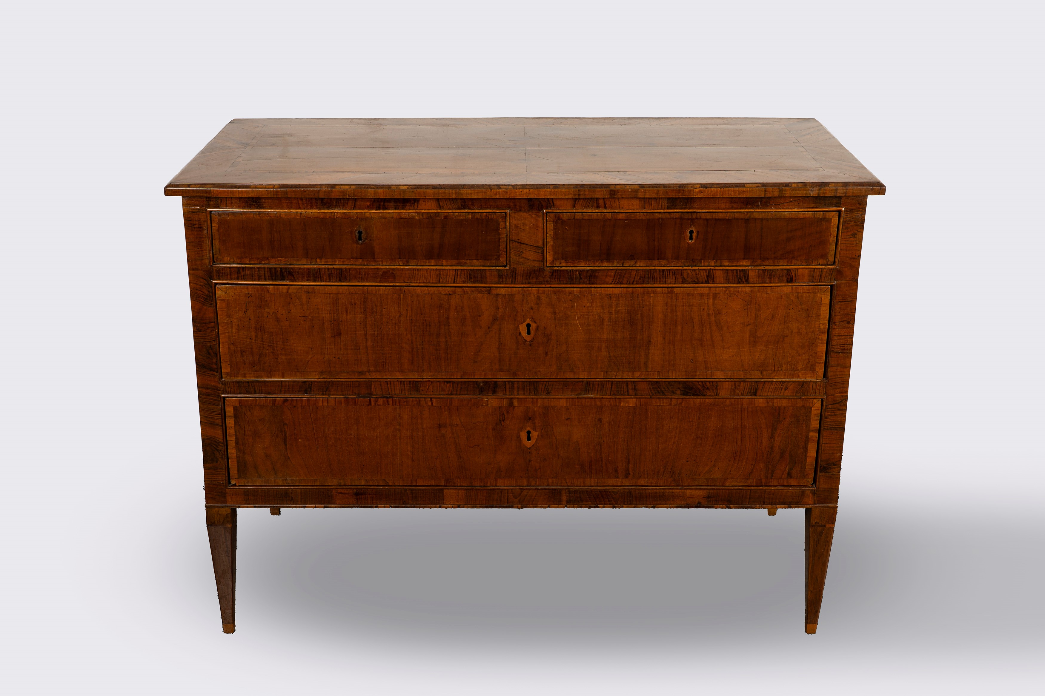 Cassettone stile Luigi XVI, secolo XVIII, in legno intarsiato
