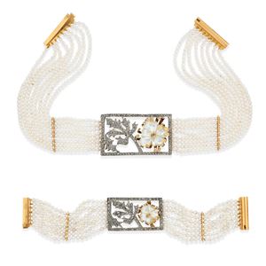 Demi-parure con perle 