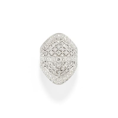 Anello con diamanti in oro bianco 18k