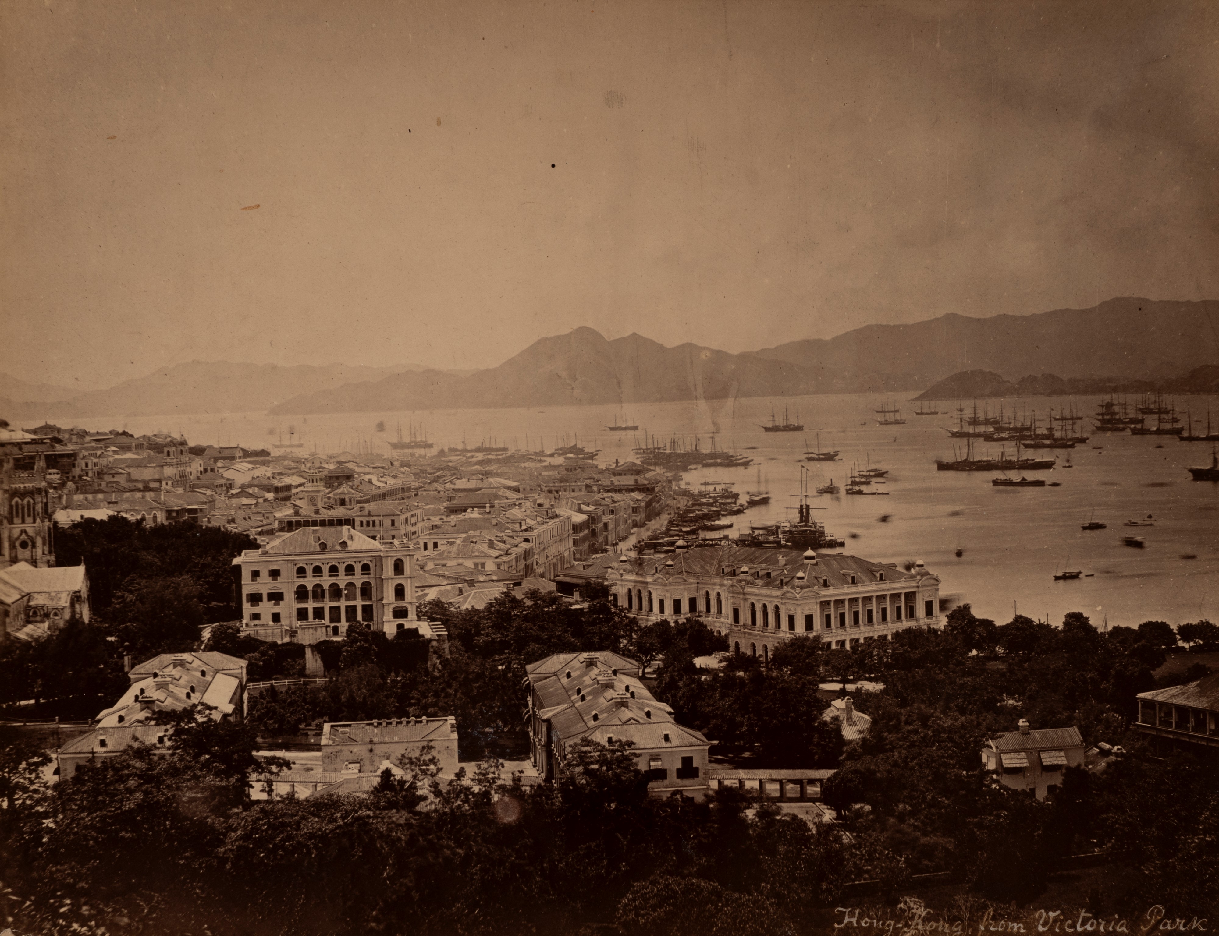 Hong Kong from Victoria Park ; Chin Kiang, from Yangtze Kiang