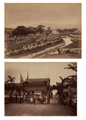 View from the Fort on the landing of the Duke ; Decoration in honour of the Duke