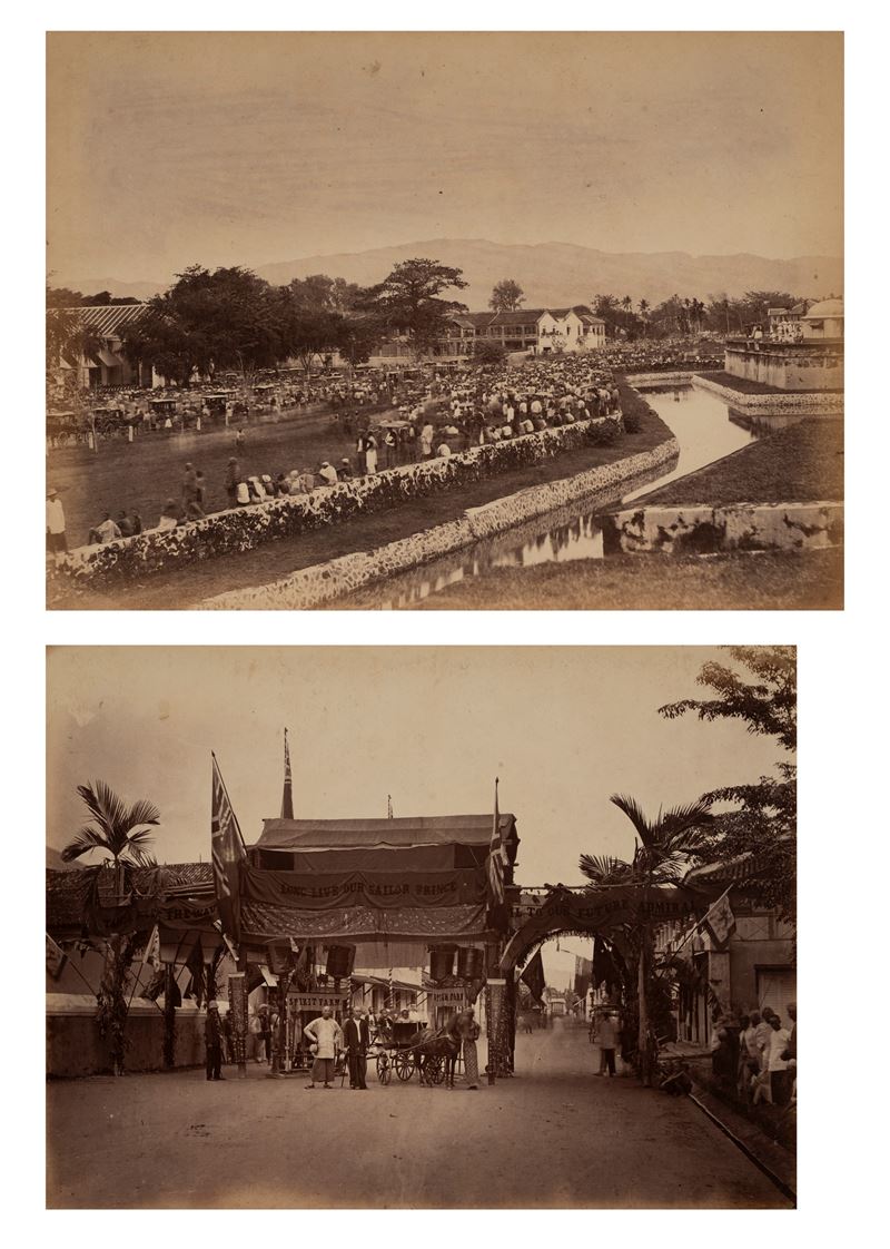 View from the Fort on the landing of the Duke ; Decoration in honour of the Duke