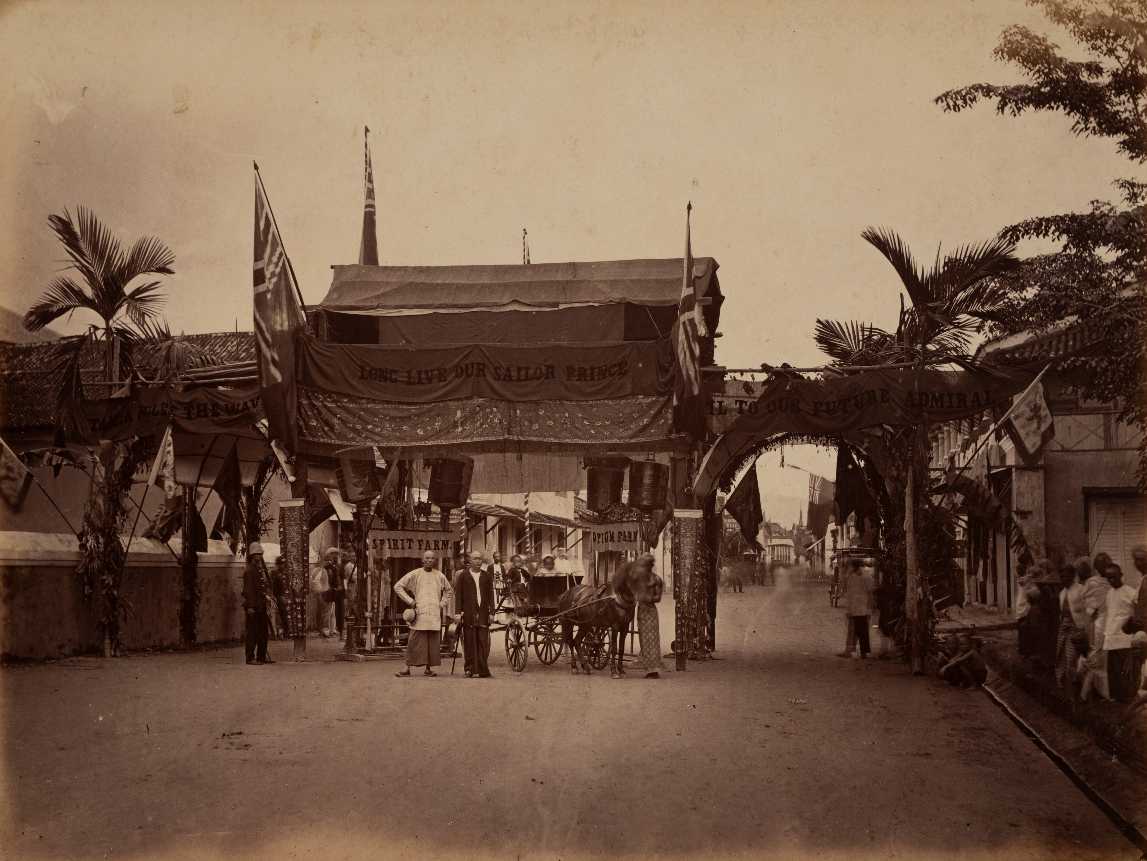 View from the Fort on the landing of the Duke ; Decoration in honour of the Duke