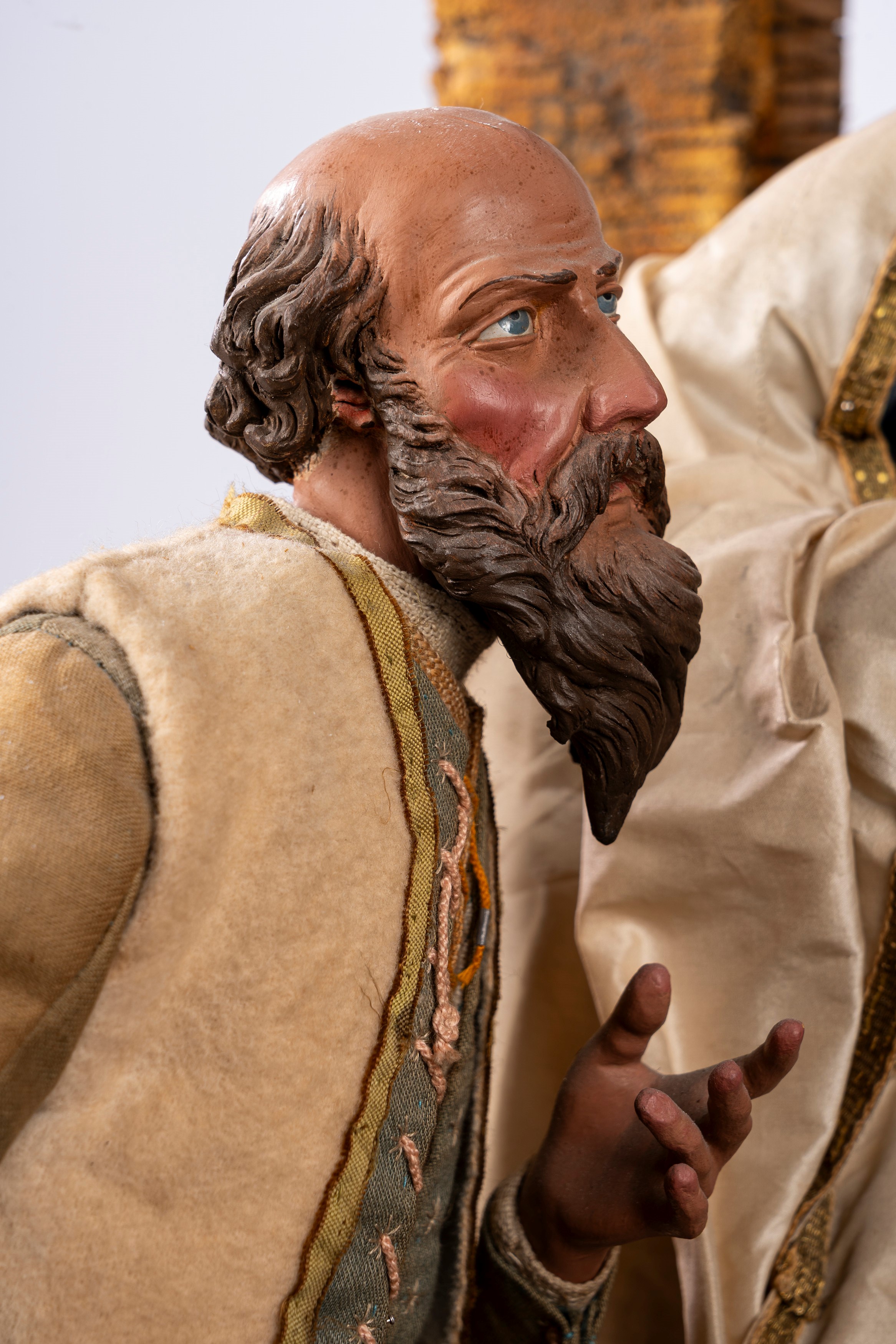 Presepe con la Natività, tre pastori e un angelo. Napoli, secolo XIX